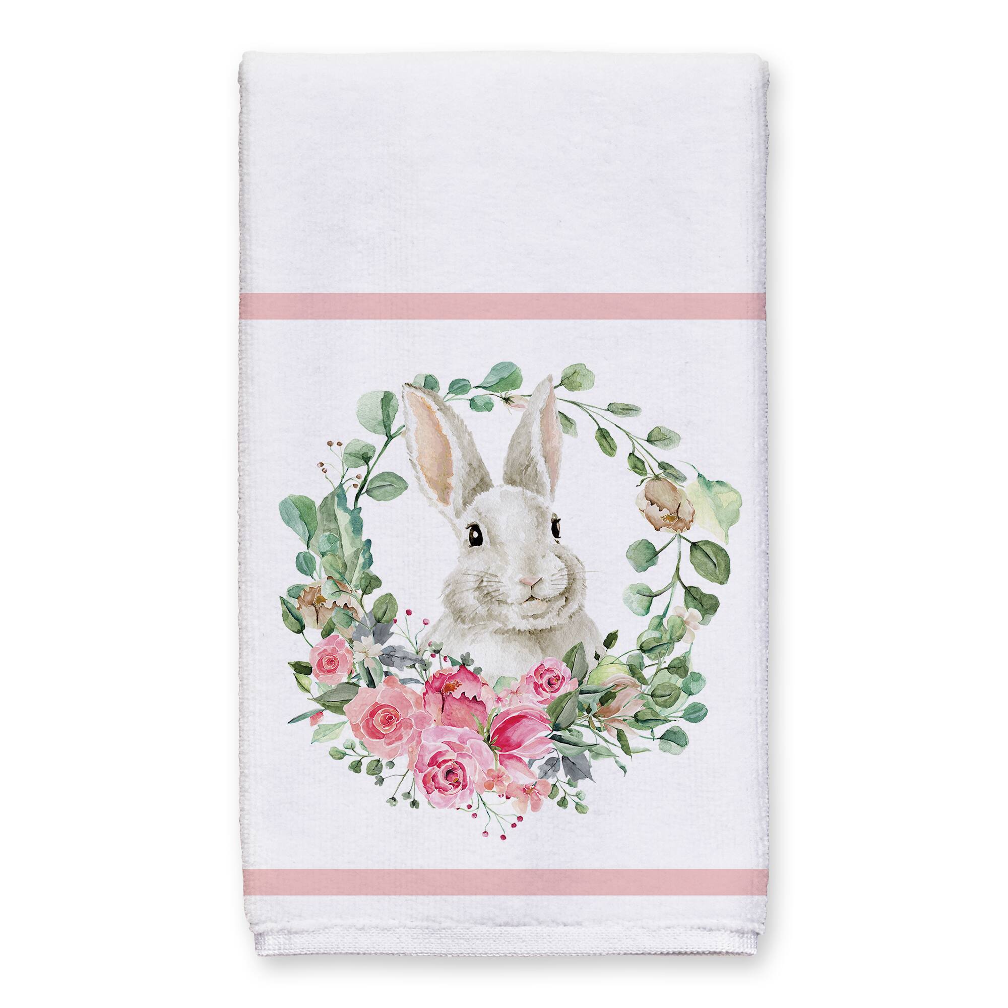 Rabbit Wreath Tea Towel - Set of 2