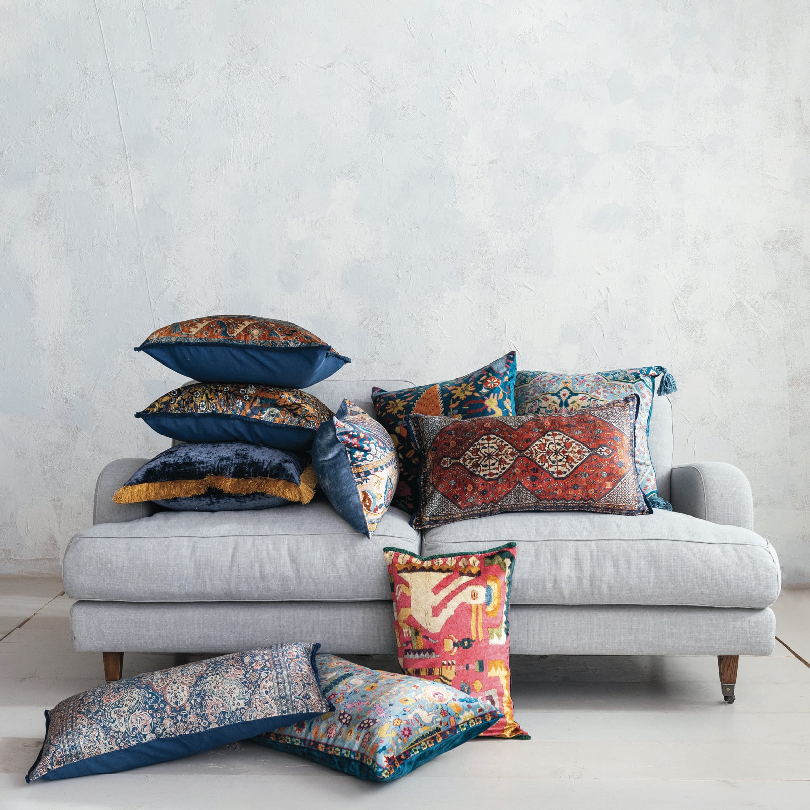 Hello Honey&#xAE; 24&#x22; x 16&#x22; Floral Harmony Velvet Lumbar Pillow