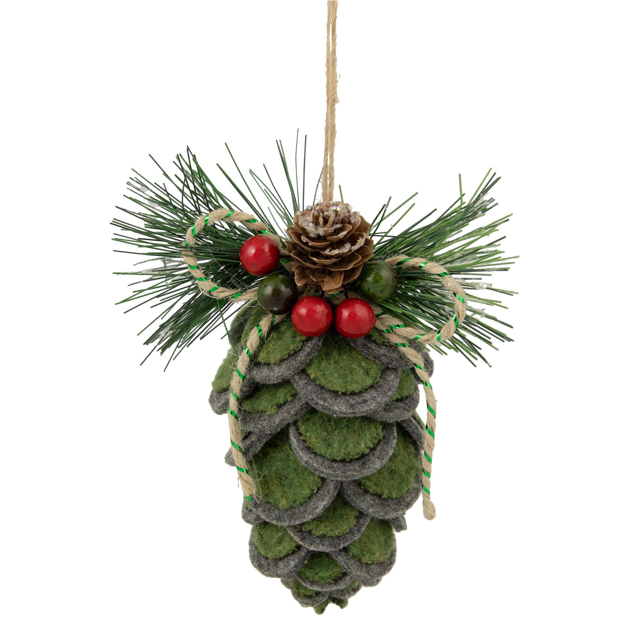 6&#x22; Pinecone Fabric Christmas Ornament