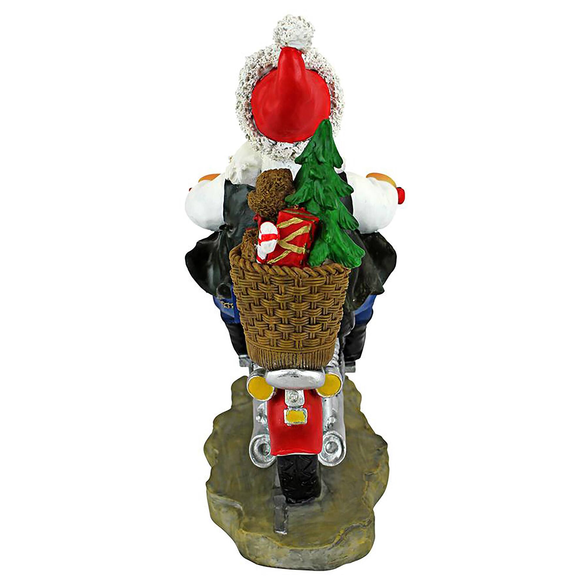 11&#x22; Old School Father Christmas Santa Biker Statue