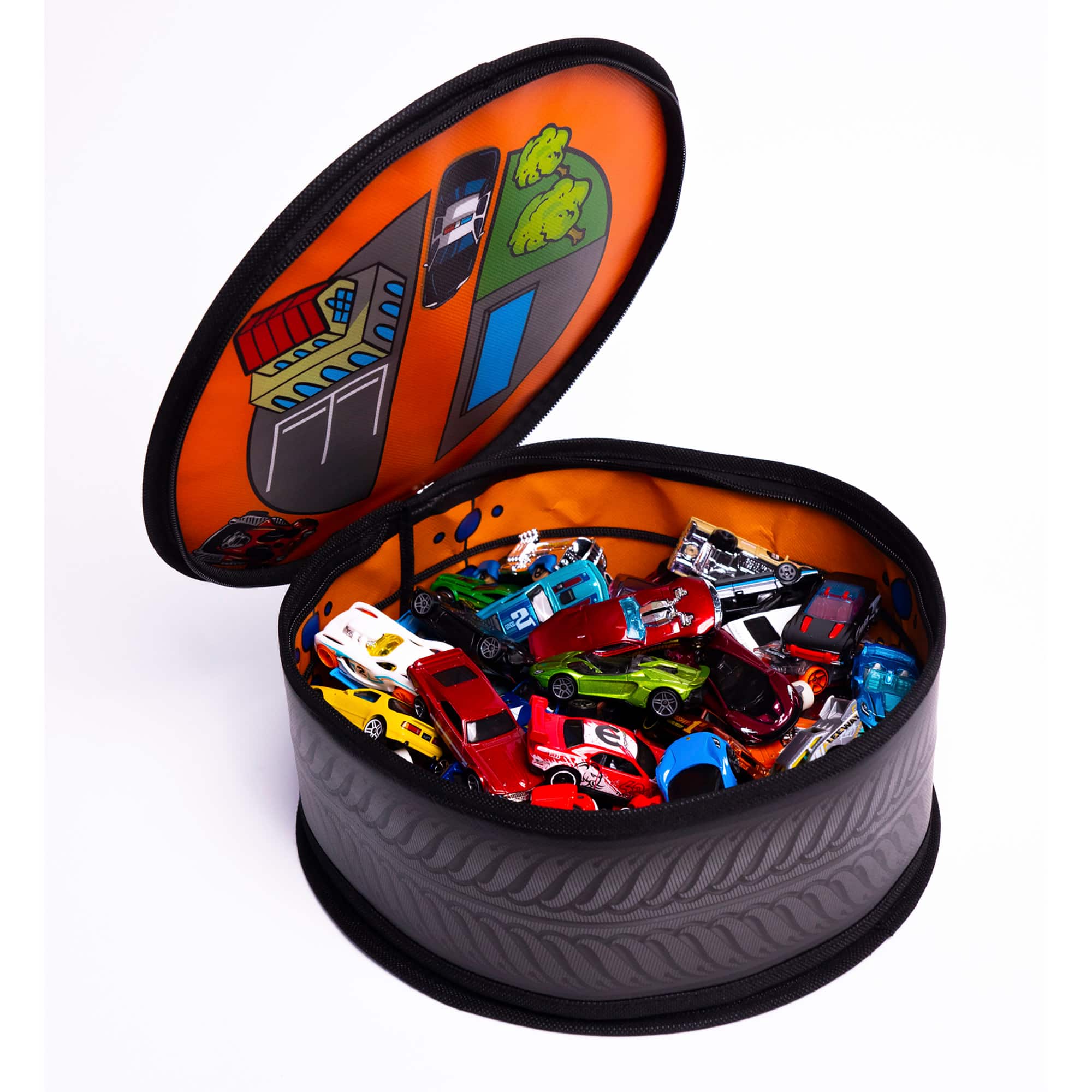 Tara Toy ZipBin Hot Wheels Wheelie Track Pack &#x26; Racetrack Mat