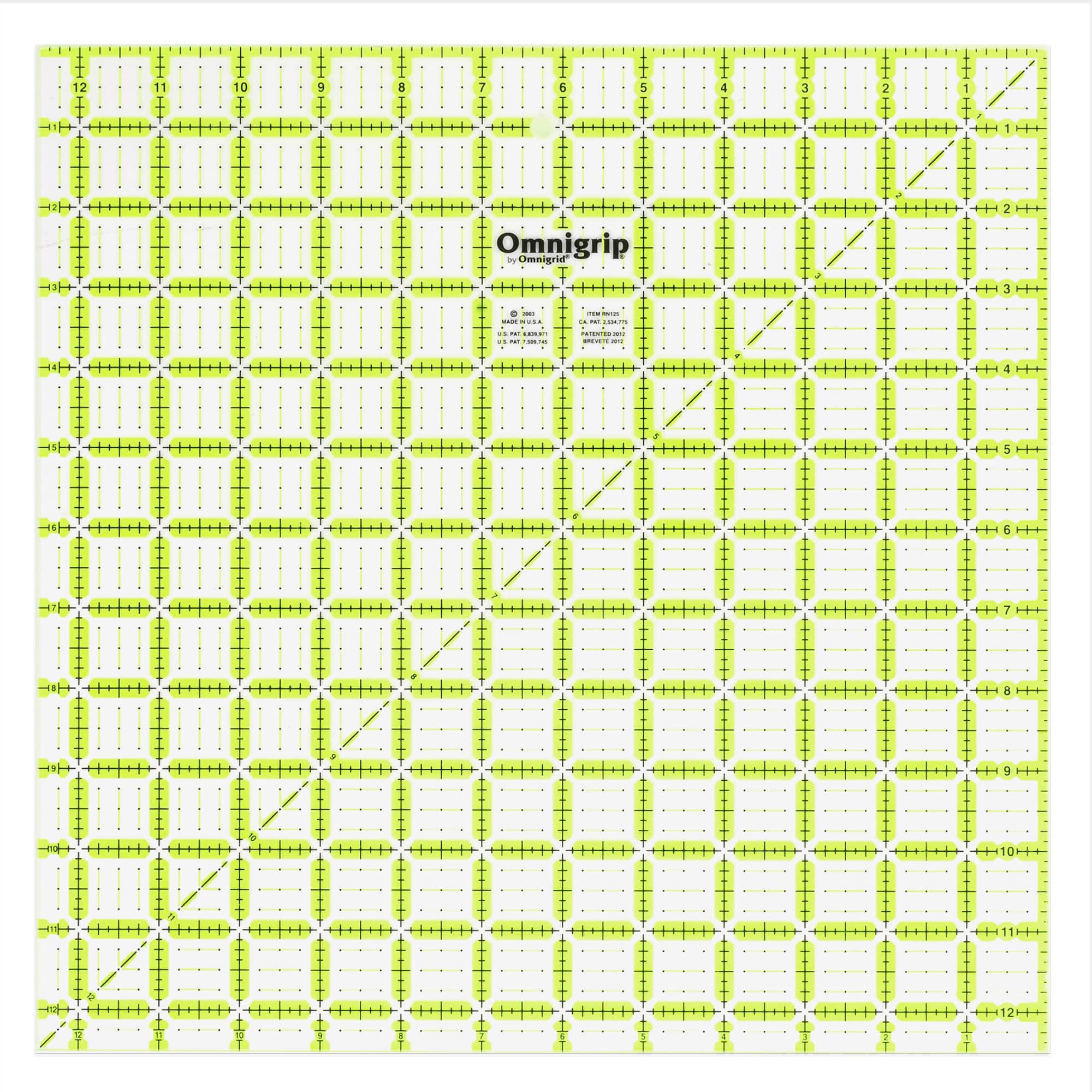 Omnigrip&#xAE; by Omnigrid&#xAE; 12.5&#x22; x 12.5&#x22; Non-Slip Square Quilting Ruler