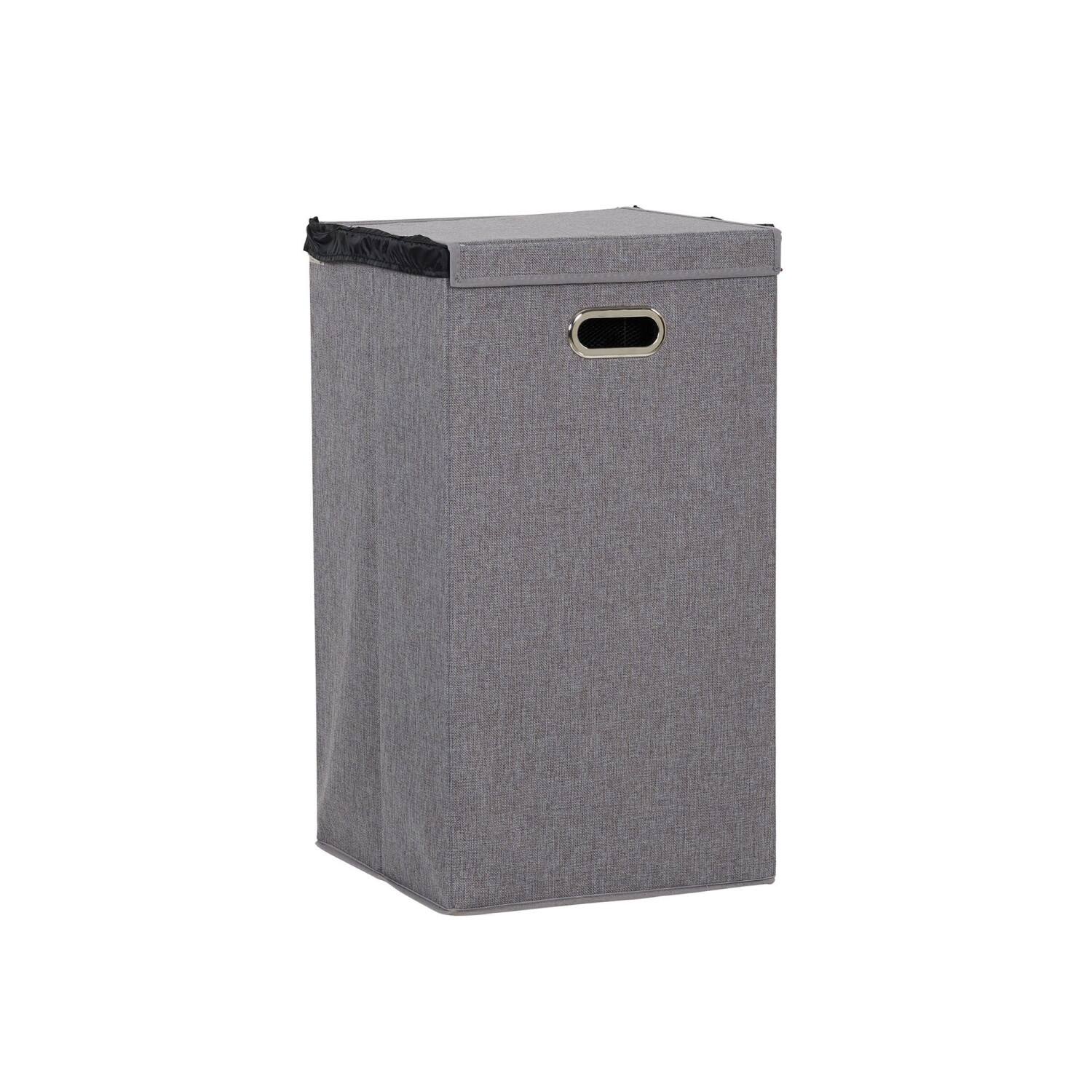 Household Essentials Gray Moisture-Resistant Laundry Hamper with Magnetic Lid &#x26; Removable Mesh Liner