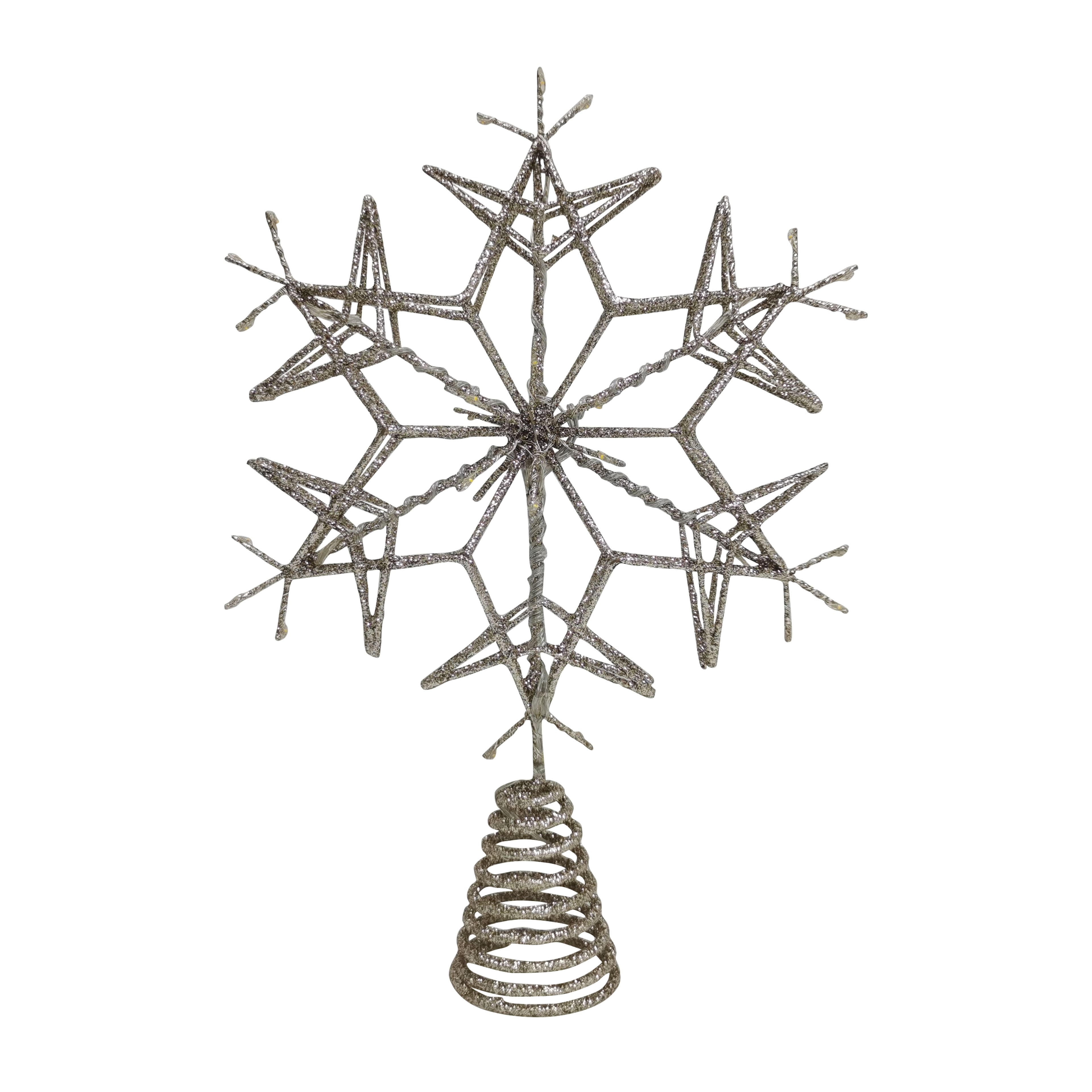 13&#x22; Champagne Glitter Starburst Lighted Tree Topper by Ashland&#xAE;