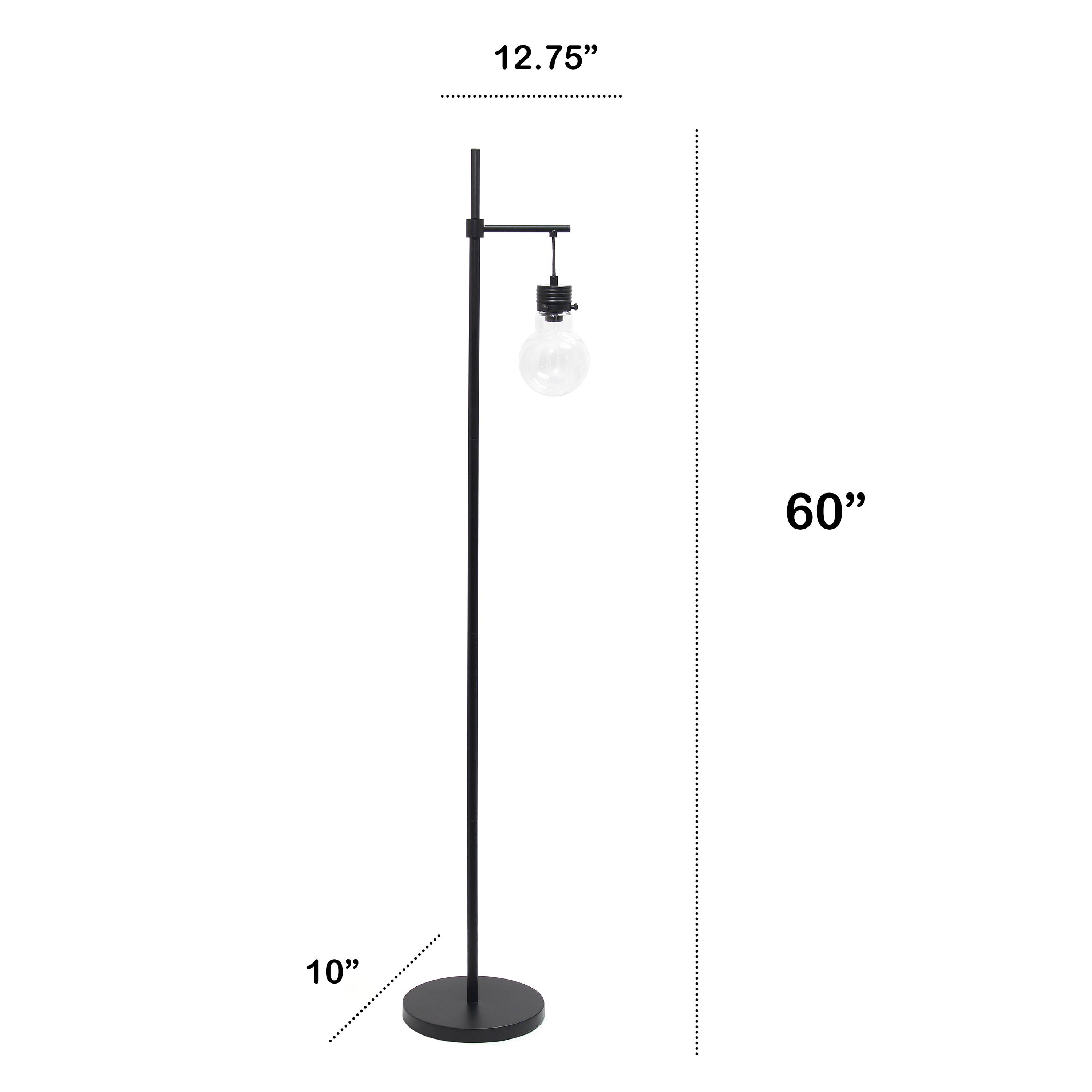 Lalia Home 5ft. Black Matte 1 Light Beacon Floor Lamp with Clear Glass Shade