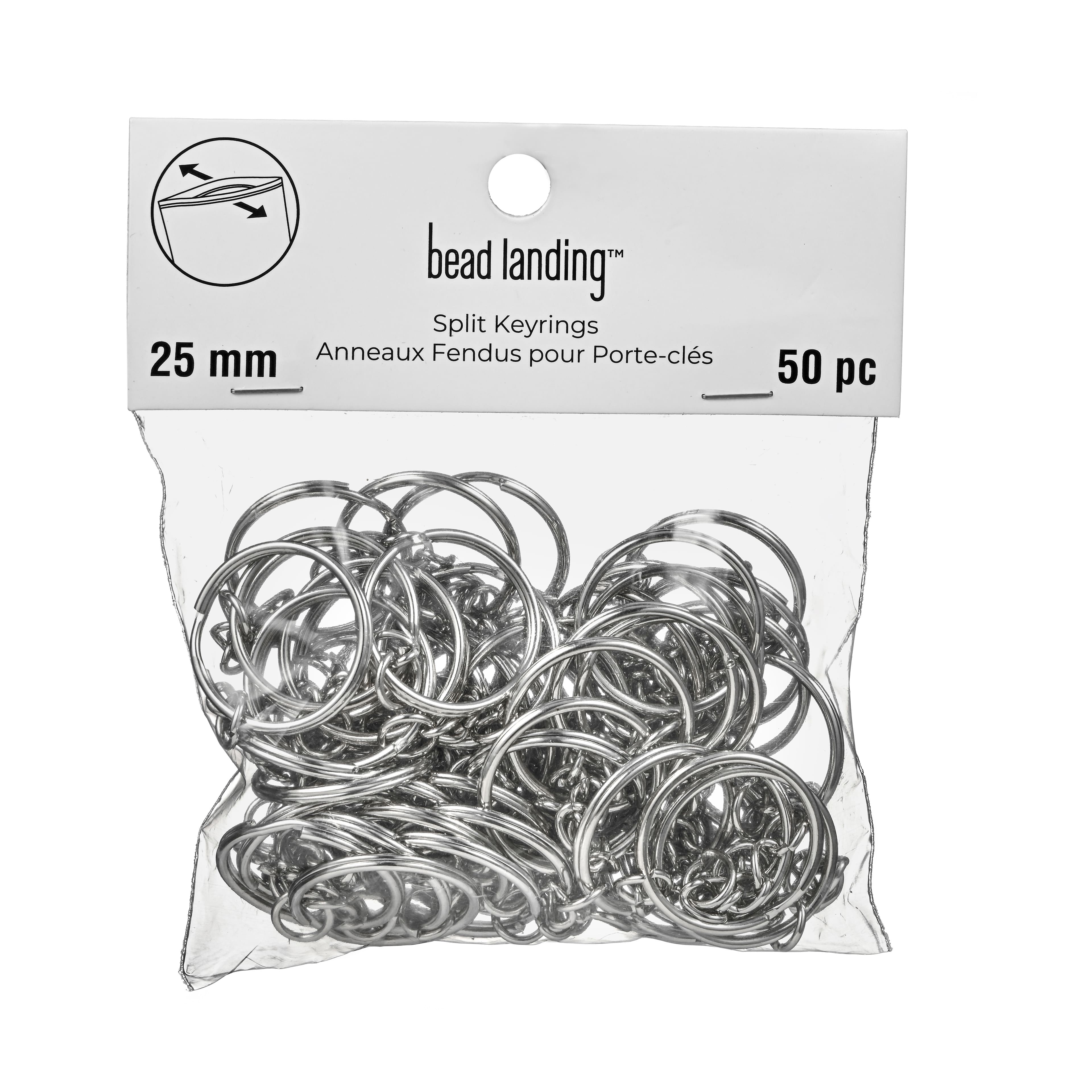 25mm Rhodium Split Keyrings, 50ct. by Bead Landing™
