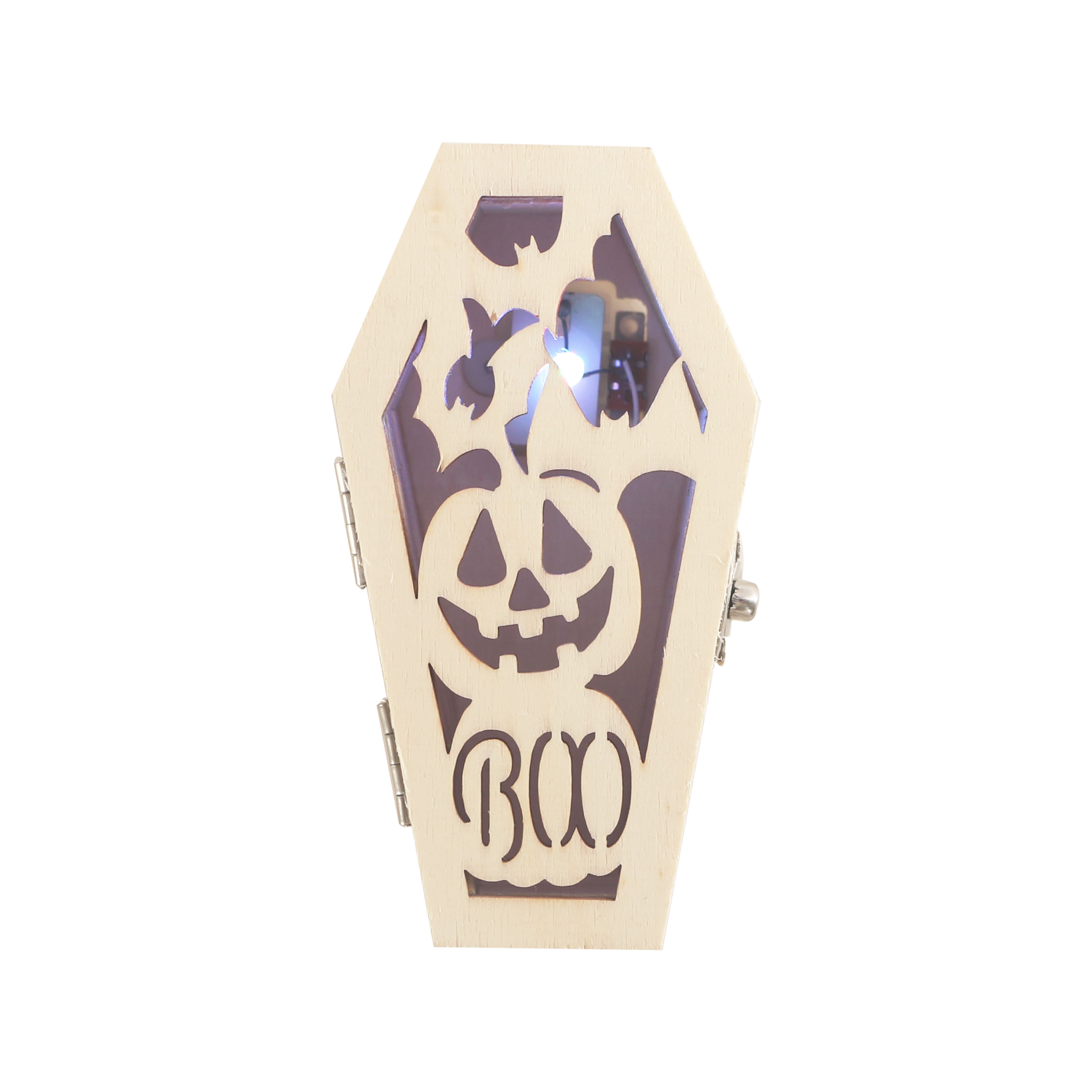 Mini Boo Pumpkin Coffin DIY LED Wood D&#xE9;cor by Make Market&#xAE;