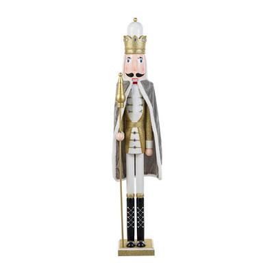 Glitzhome 42″H Wooden Christmas Gold Dressed King Nutcracker | 6.5″ x 6″ x 42″ | Michaels