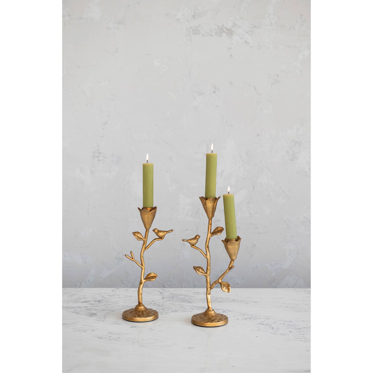Hello Honey&#xAE; Gold 10.5&#x22; Single Taper Metal Candelabra