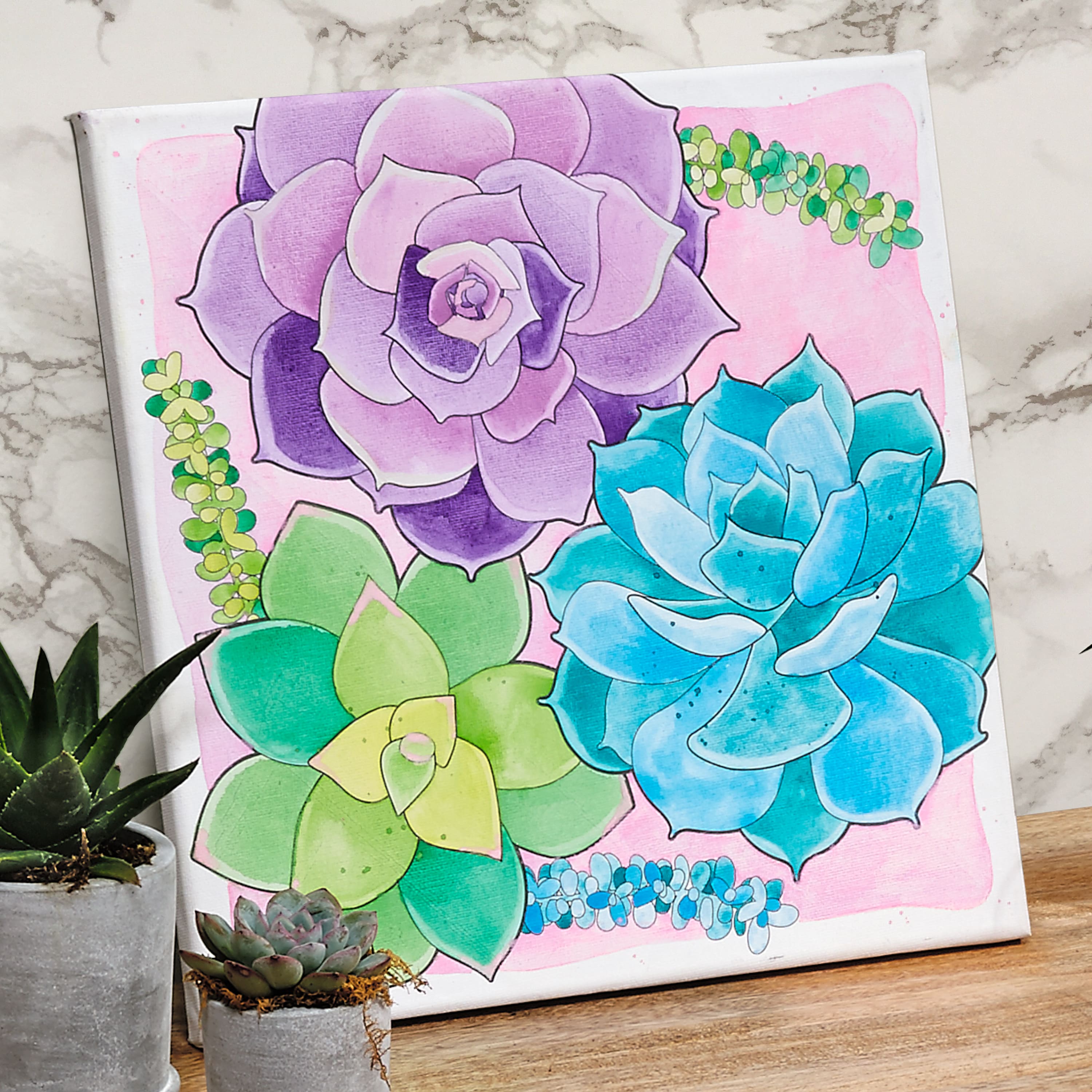 Faber-Castell Succulents Paint by Number Watercolor Set