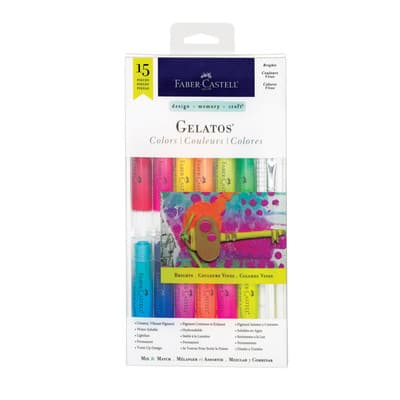 Faber-Castell Gelatos Set, 15-Colors, Brights