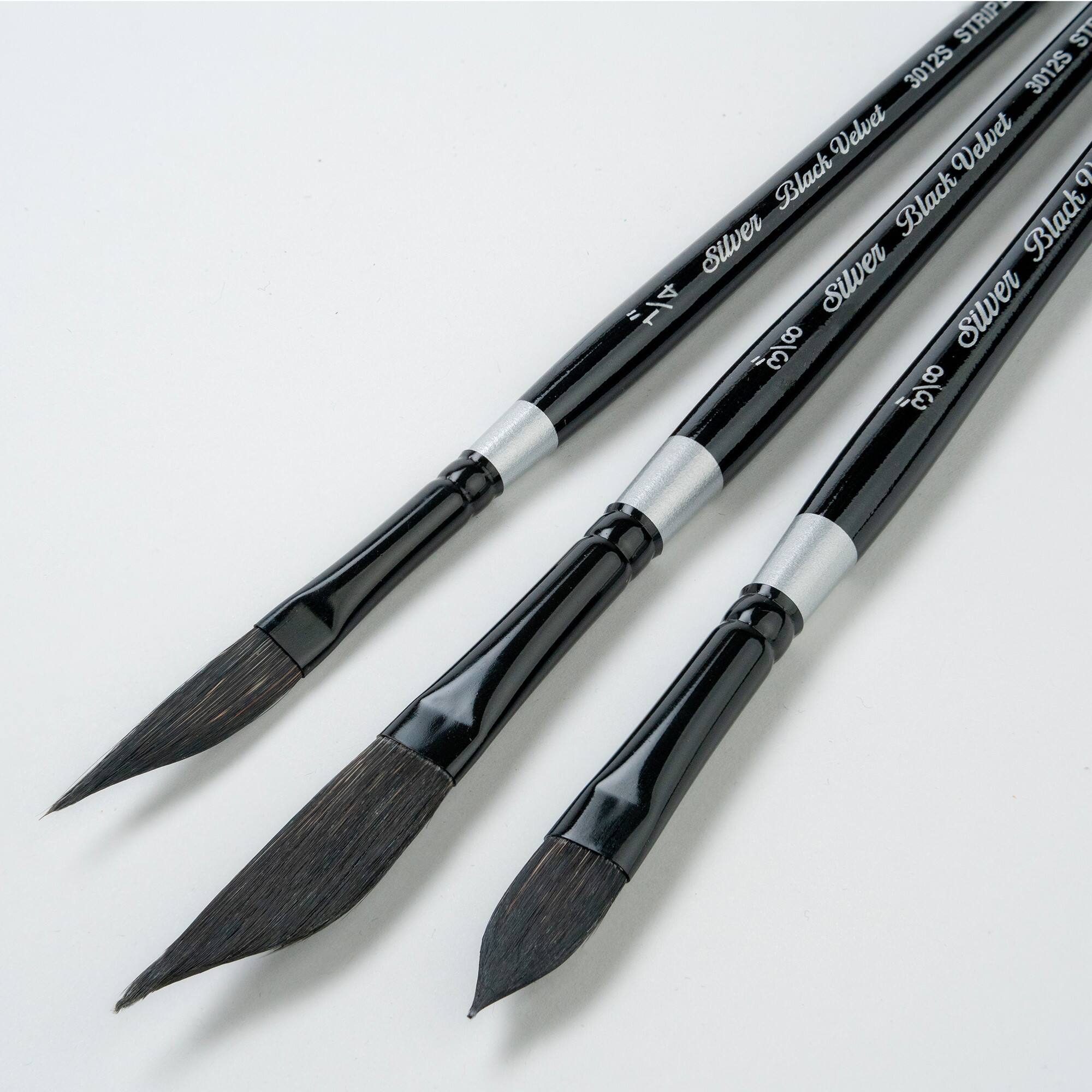 Silver Brush Limited Black Velvet Dagger/Oval Brushes, Pack of 3