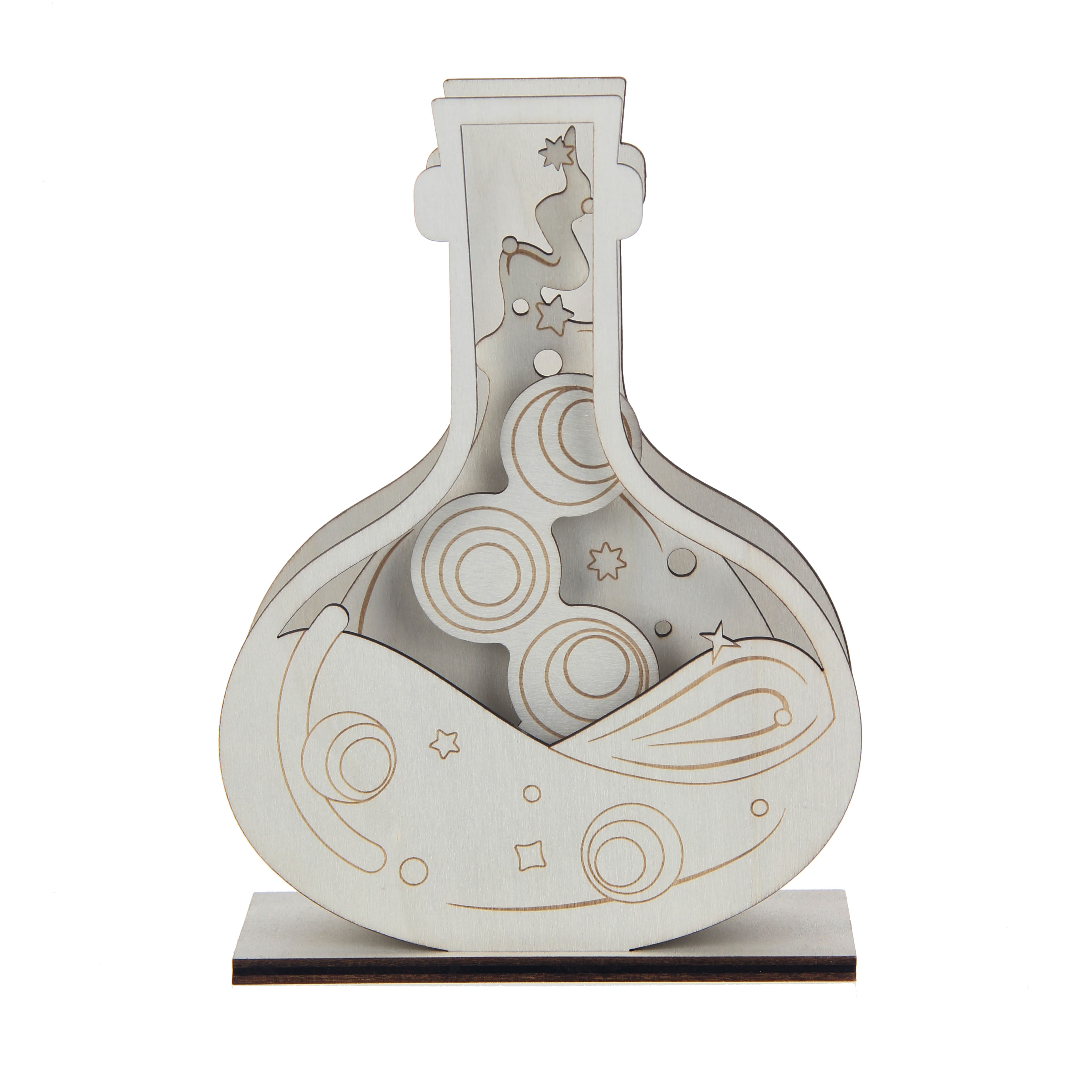 8&#x22; Layered Potion Bottle DIY LED Plywood D&#xE9;cor by Make Market&#xAE;