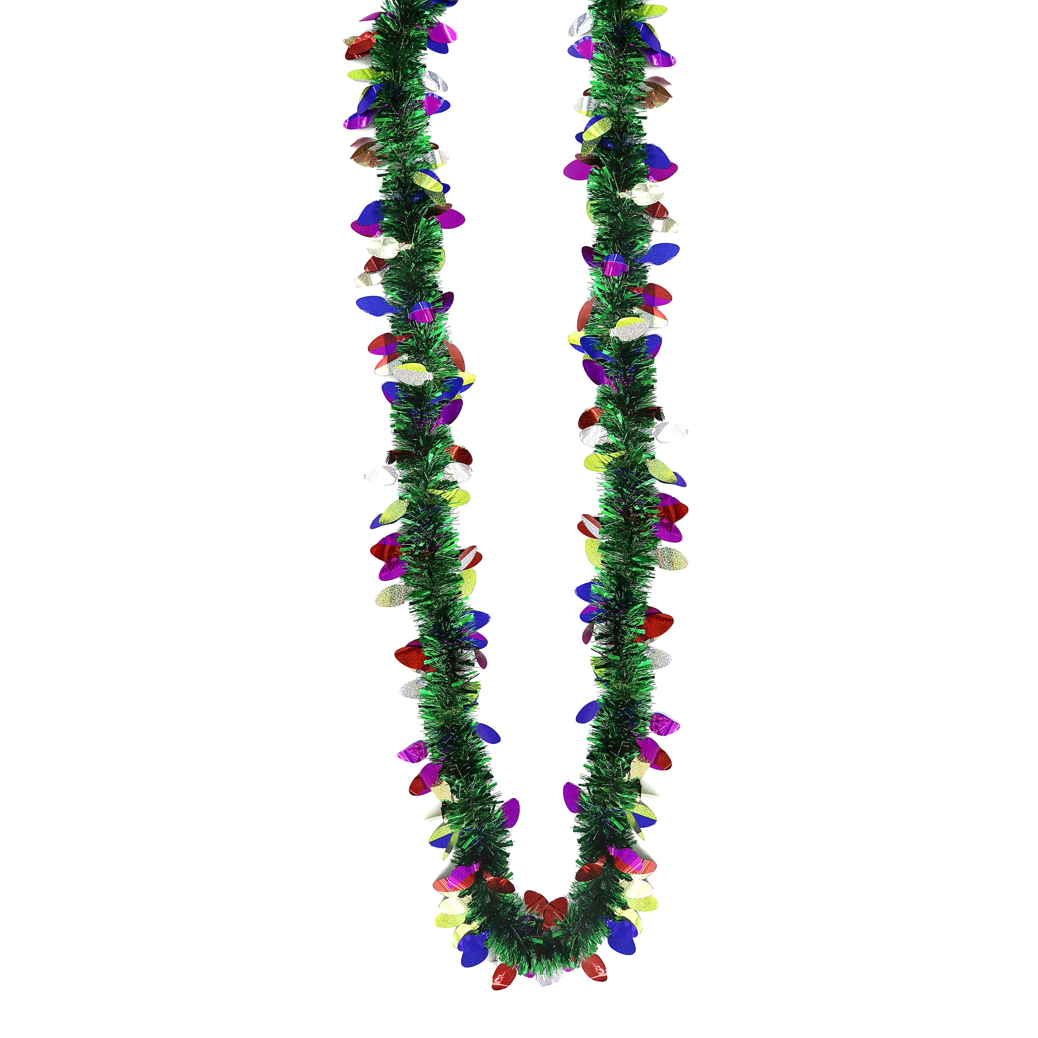 12ft. Faux Bulb Green Tinsel Garland by Ashland&#xAE;