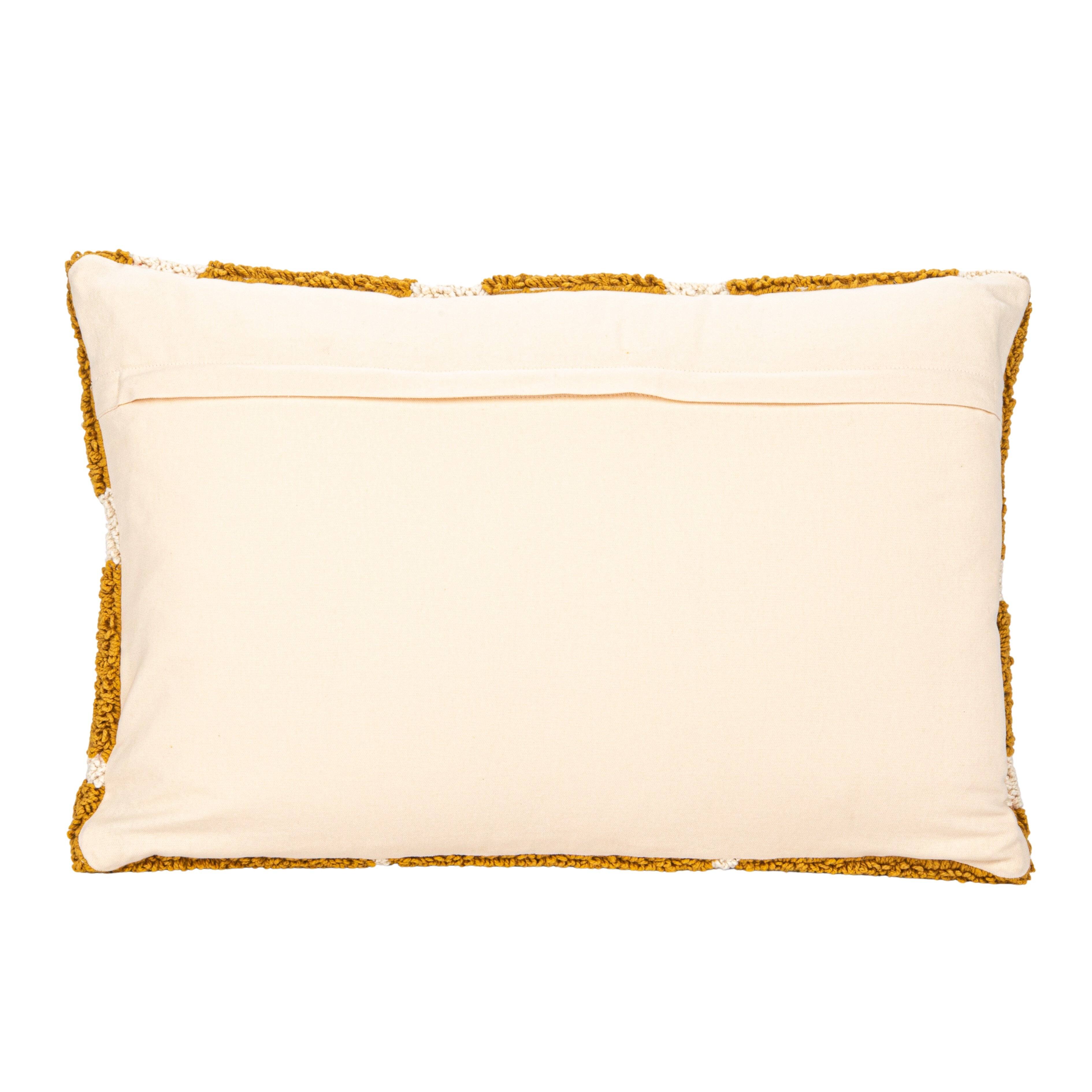 Hello Honey® 24" Yellow Sun Punch Hook Lumbar Pillow