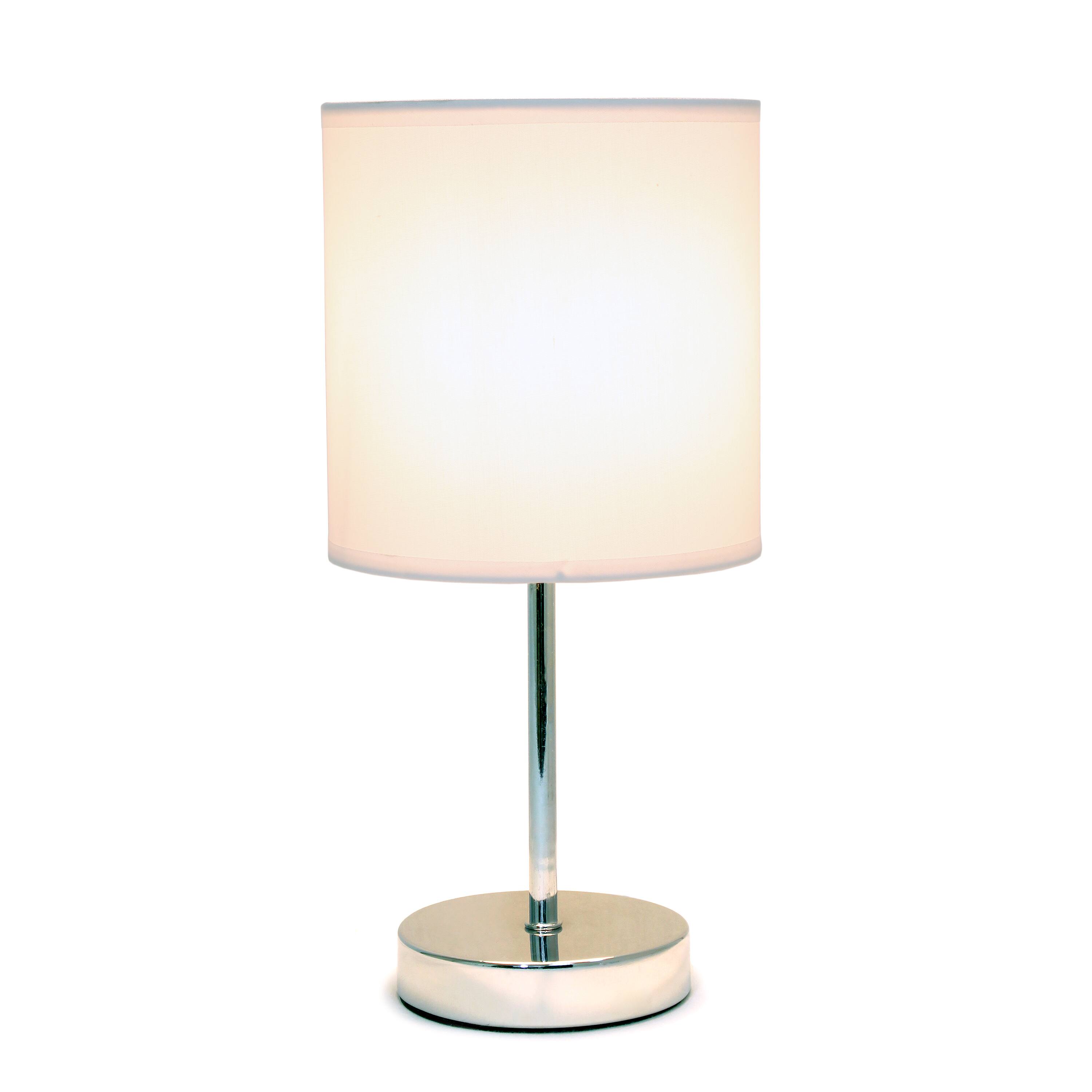 Creekwood Home Nauru 12&#x22; Brushed Nickel Petite Metal Stick Table Lamp