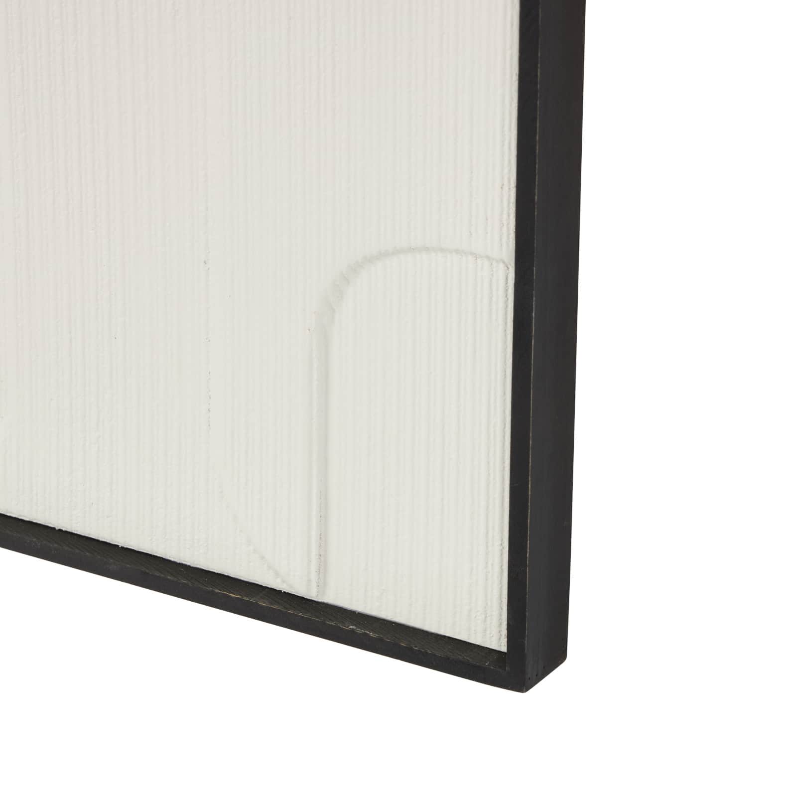 32" x 17" White Wood Geometric Home Wall Décor Set with Black Frame