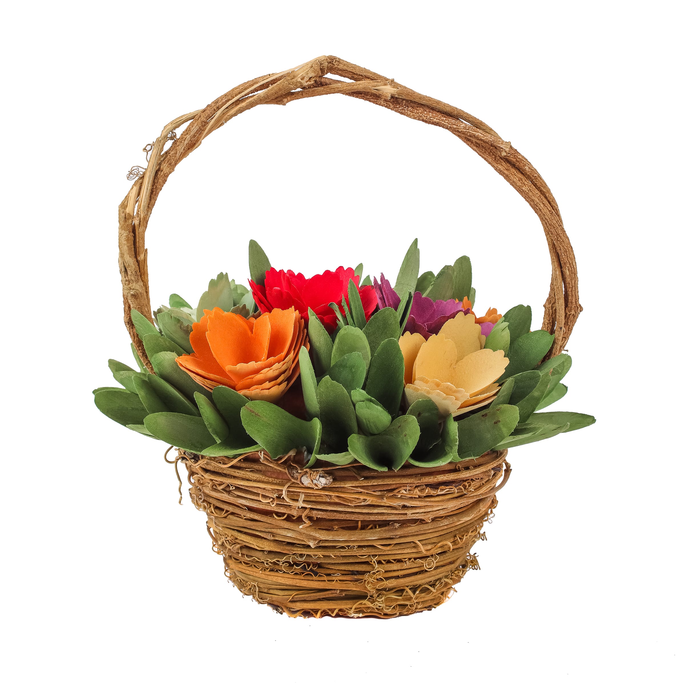 10" Multicolor Spring Floral Basket