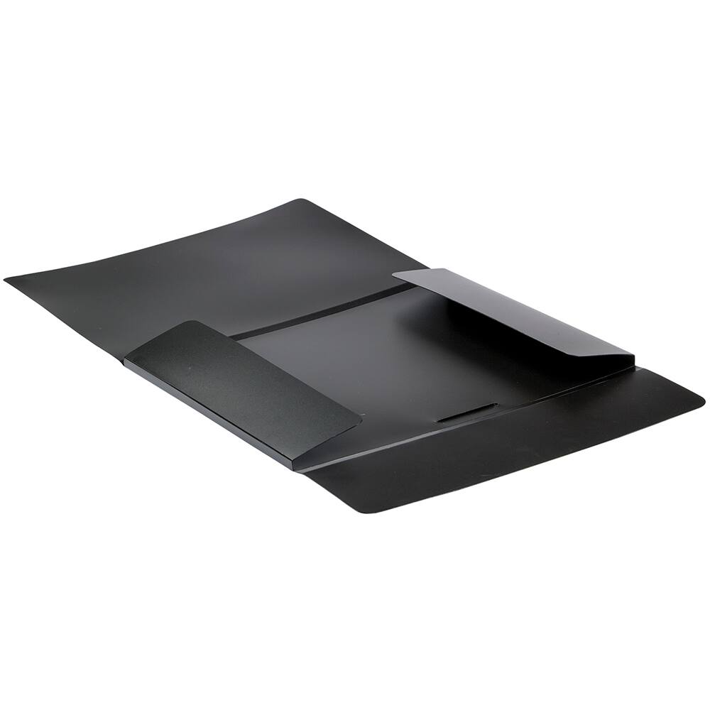 JAM Paper Black 11" x 15" Elastic Closure Plastic Portfolio
