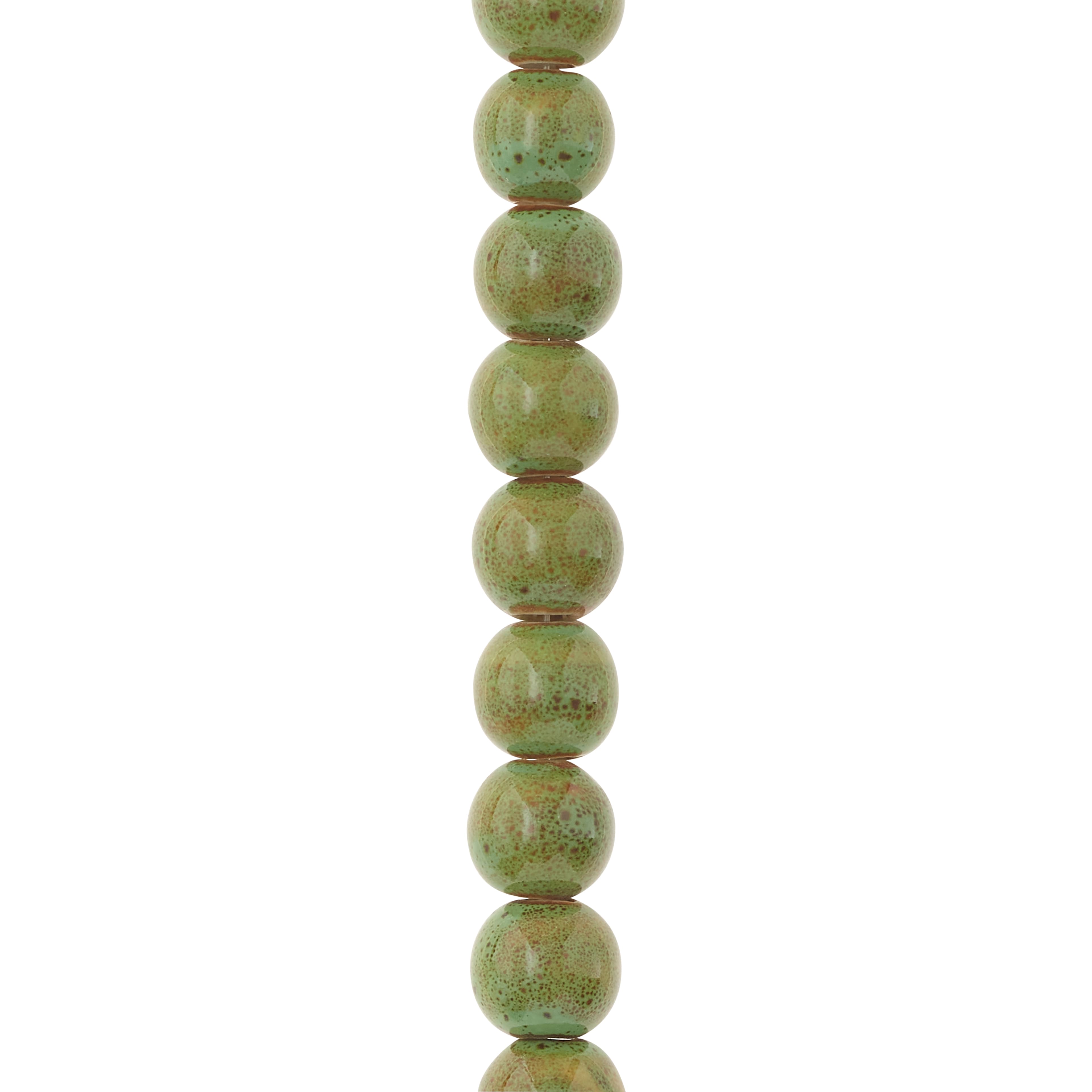 Green Ceramic Round Beads, 12mm by Bead Landing&#x2122;