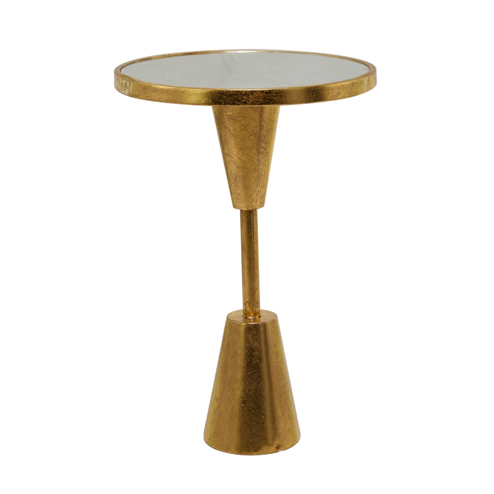 Gold Metal Contemporary Accent Table, 16" x 16" x 24"