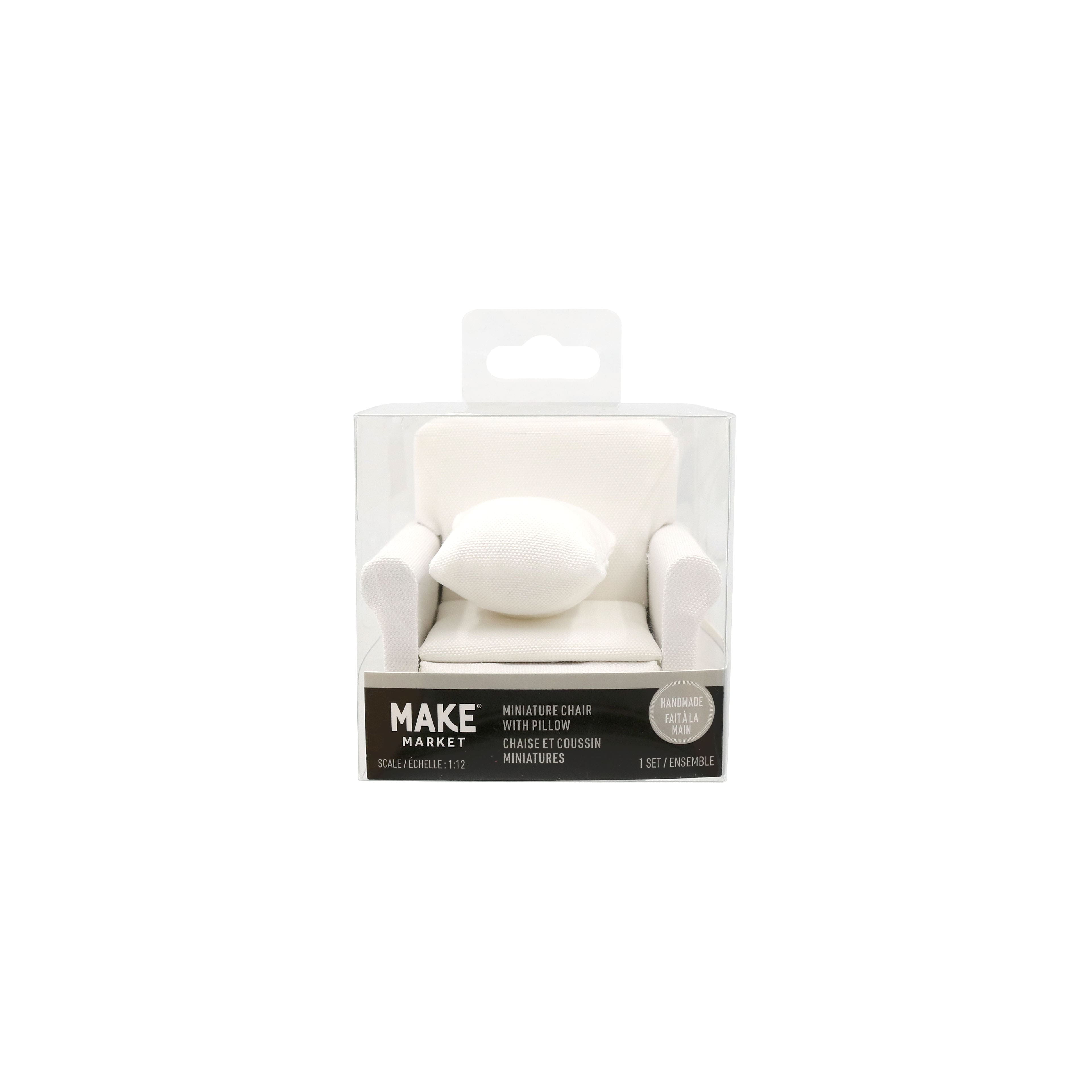 Mini White Chair with Pillow by Make Market&#xAE;