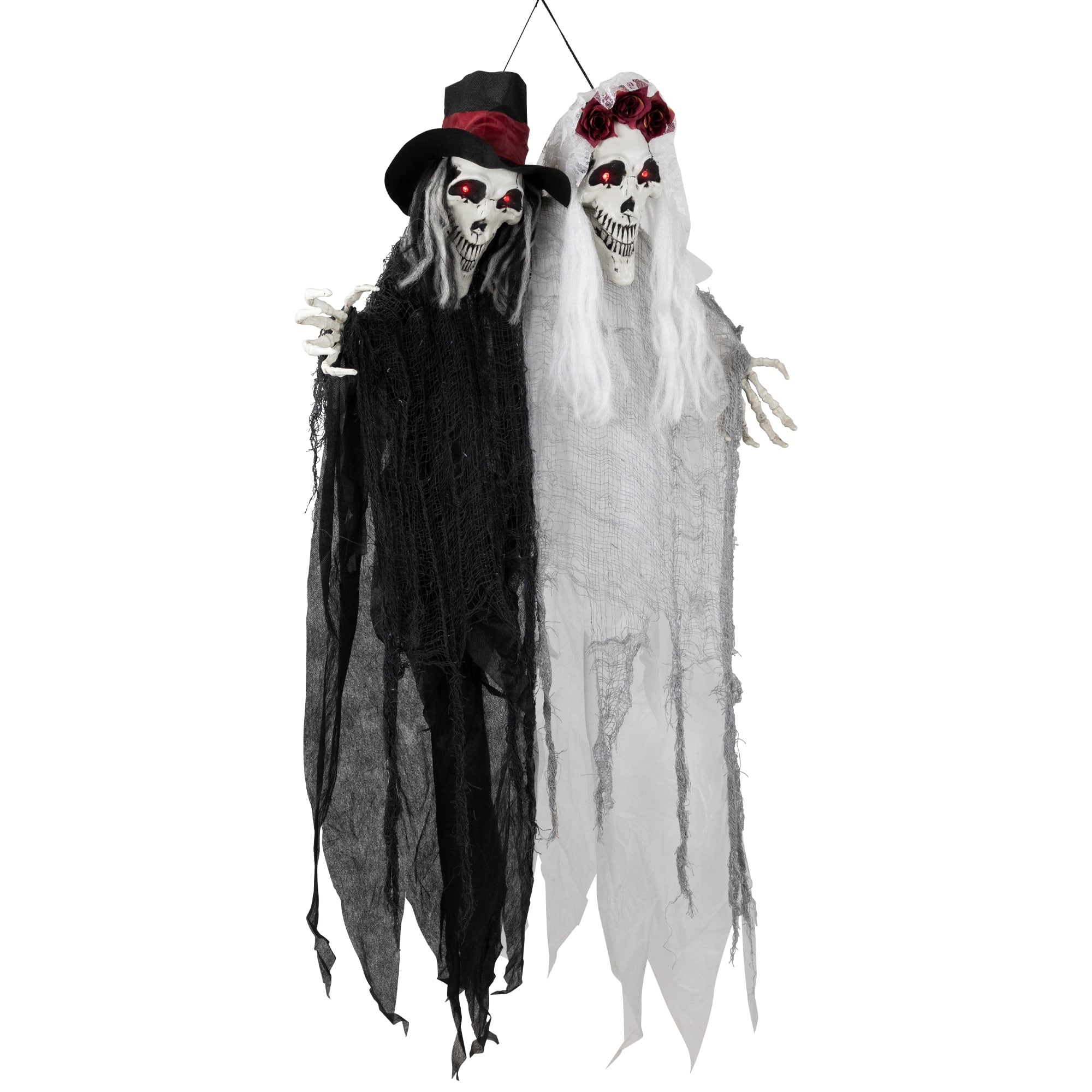 47&#x22; Lit Vampire Couple with Sound Halloween Decoration 