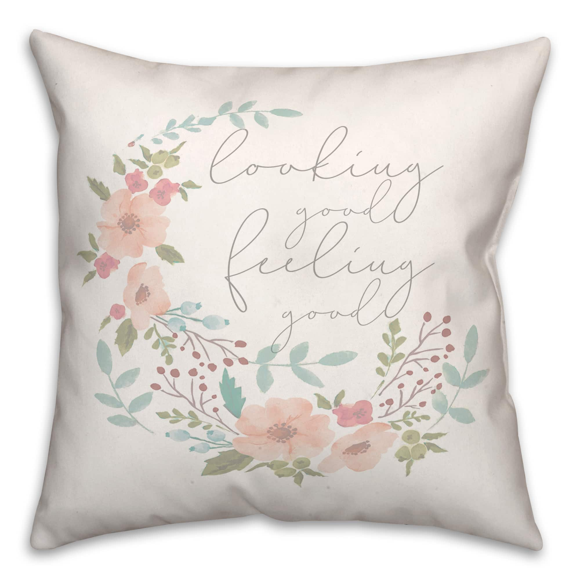 Looking Good Feeling Good Floral Throw Pillow Michaels