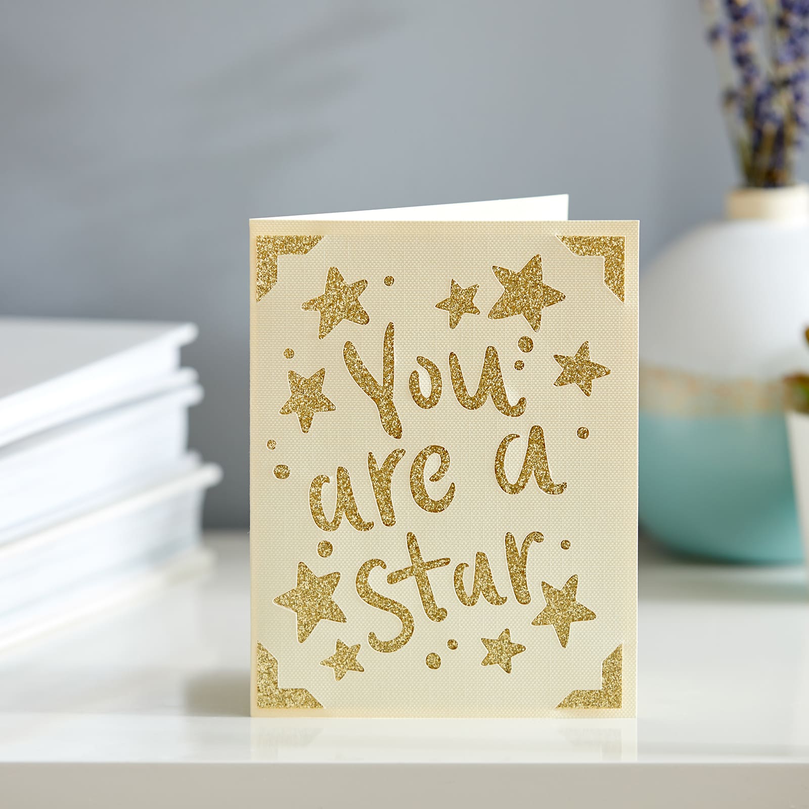 Cricut Joy&#x2122; Insert Cards Cream &#x26; Gold Glitter