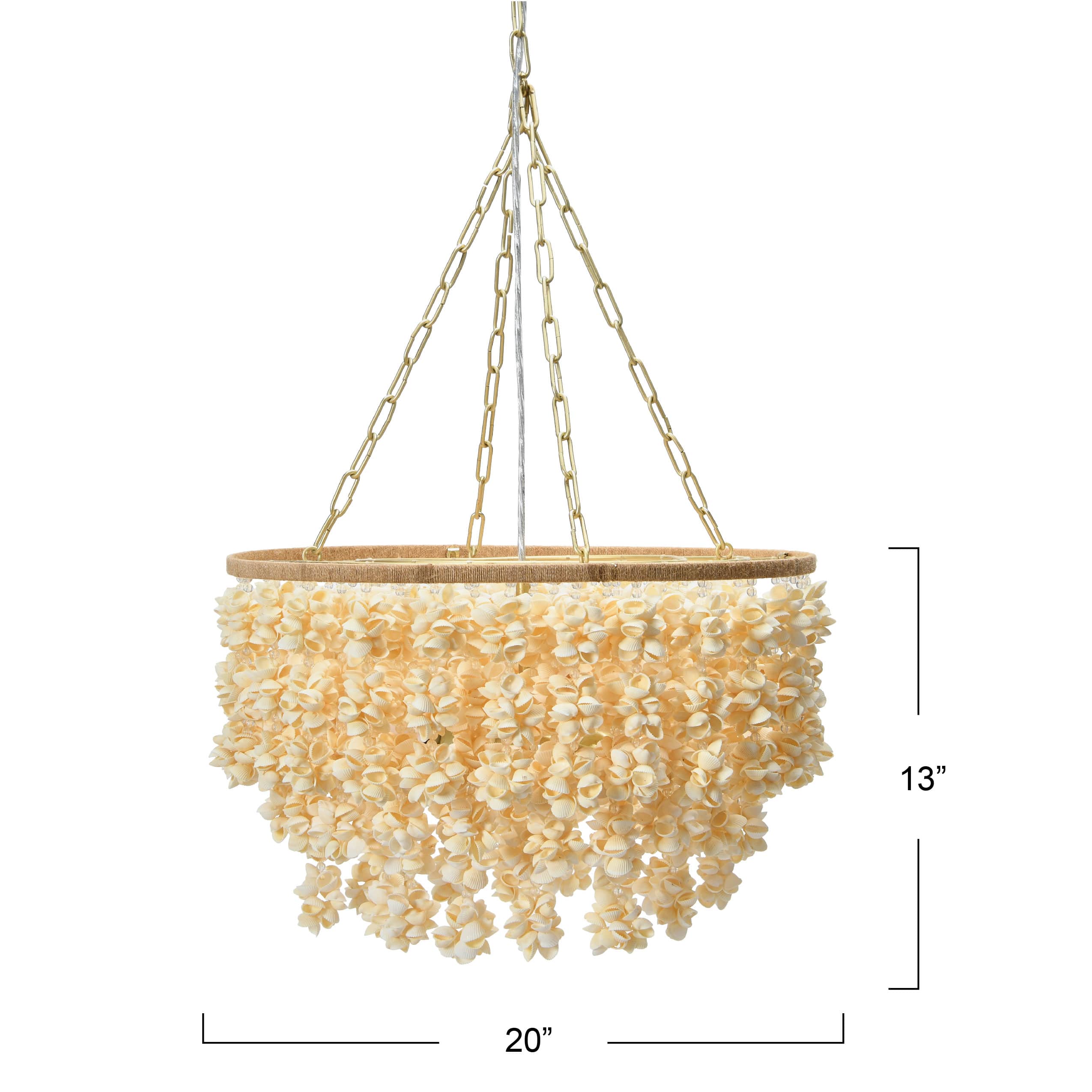 Hello Honey® 20" Round Metal and Shell Chandelier Style Ceiling Light