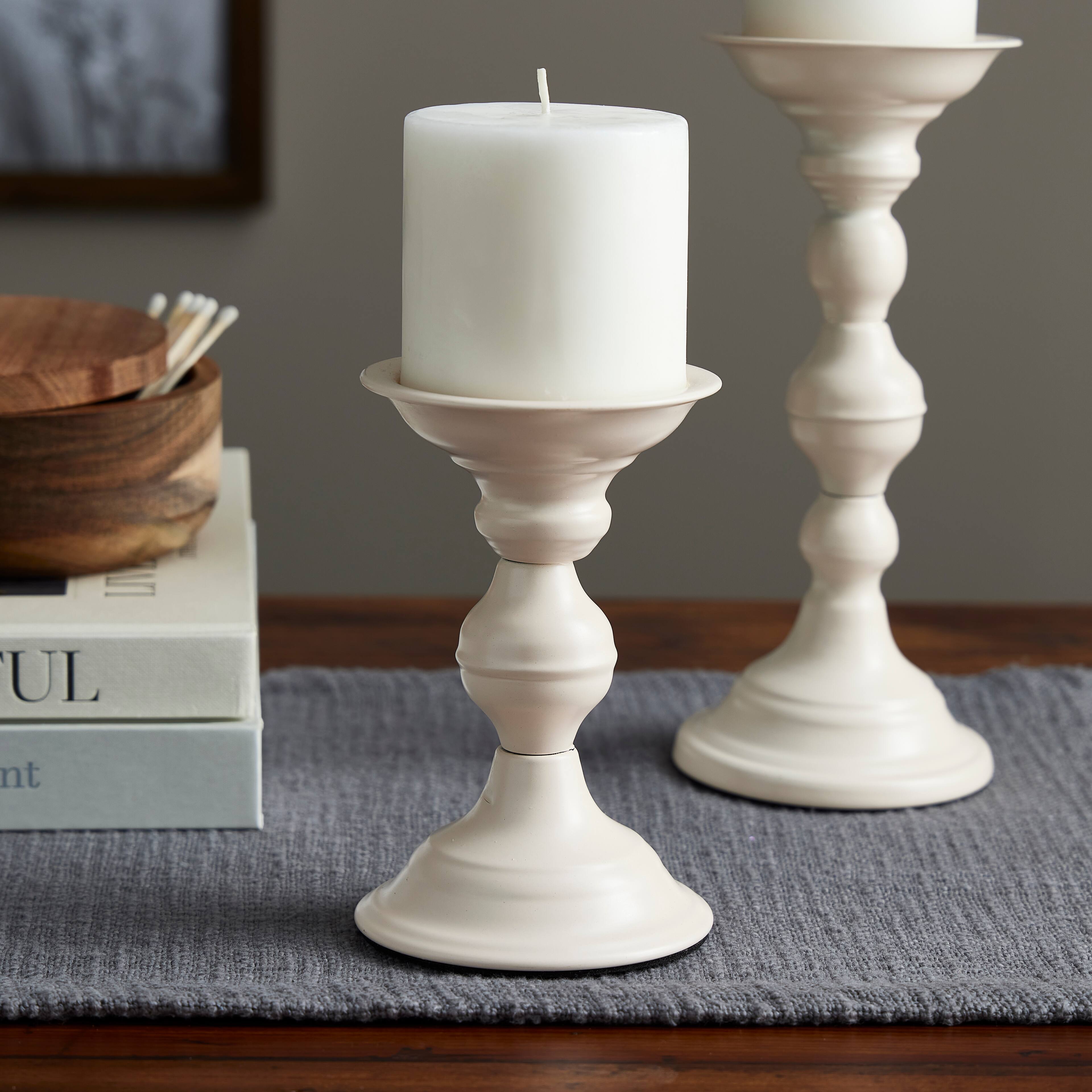 12 Pack 6" Cream Metal Pillar Candle Holder by Ashland® Candle Holders Michaels