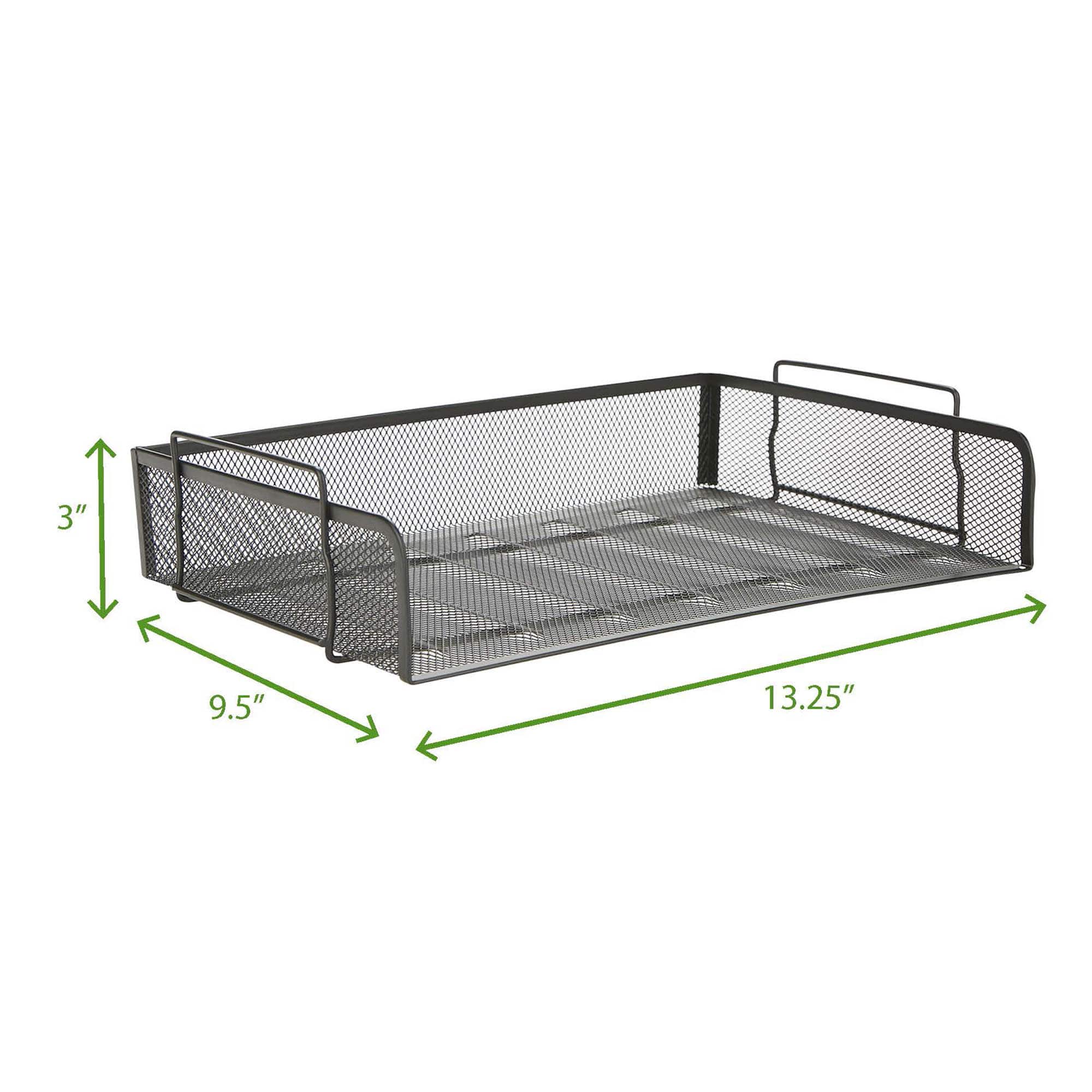 Mind Reader Stackable Metal Mesh Tray &#x26; Desk Document Organizer Set