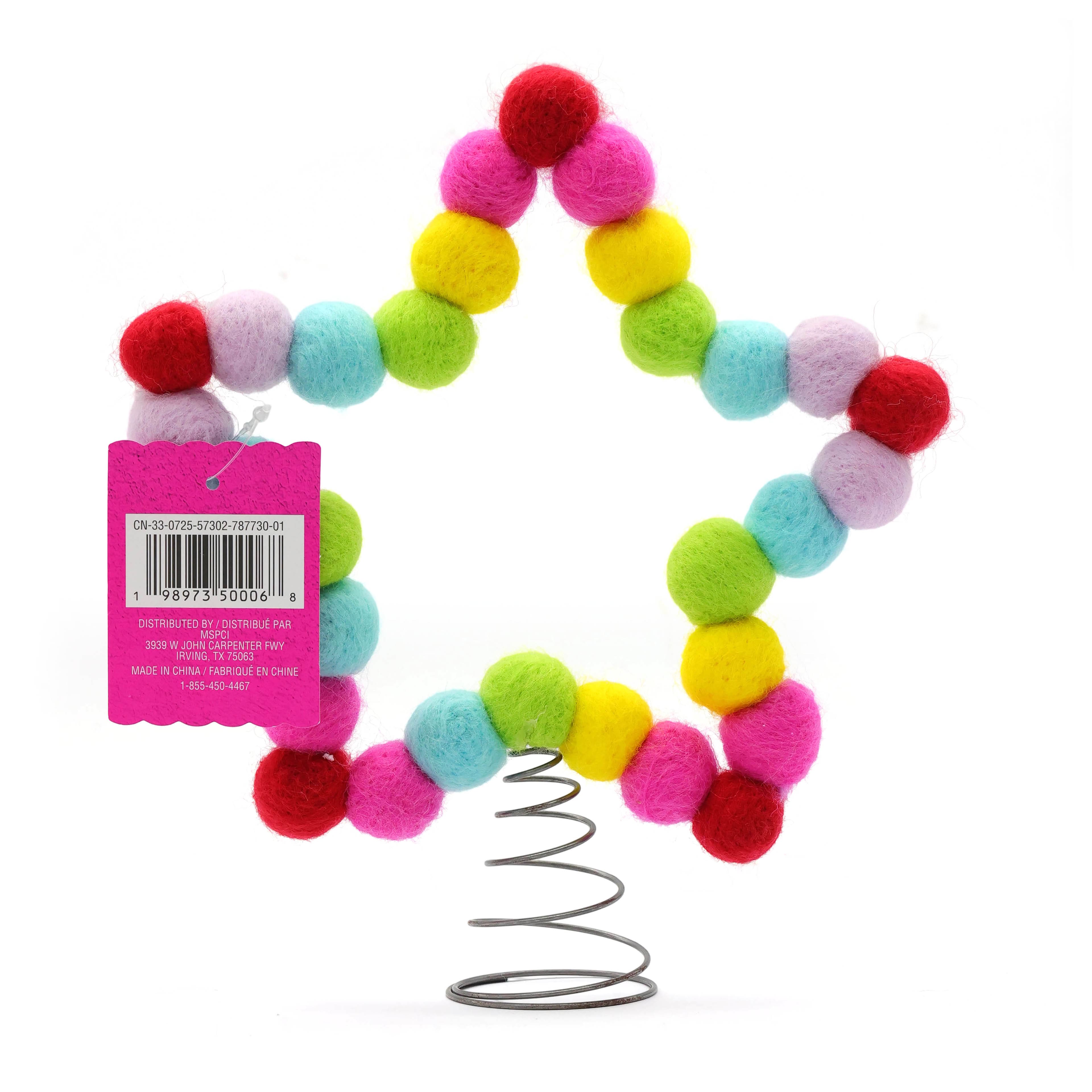 7&#x22; Multicolor Pom Pom Star Tree Topper by Ashland&#xAE;