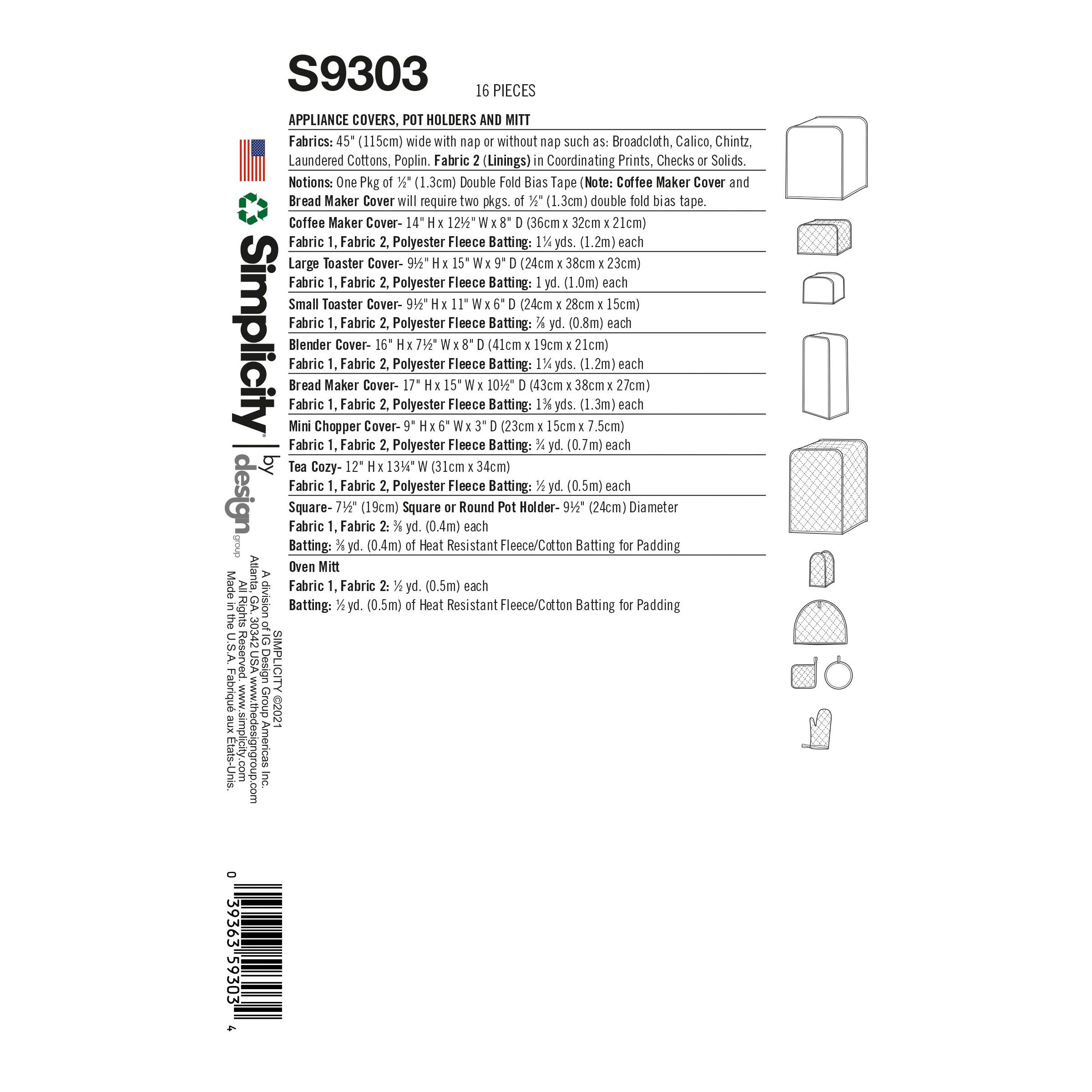 Simplicity® Pattern S9303