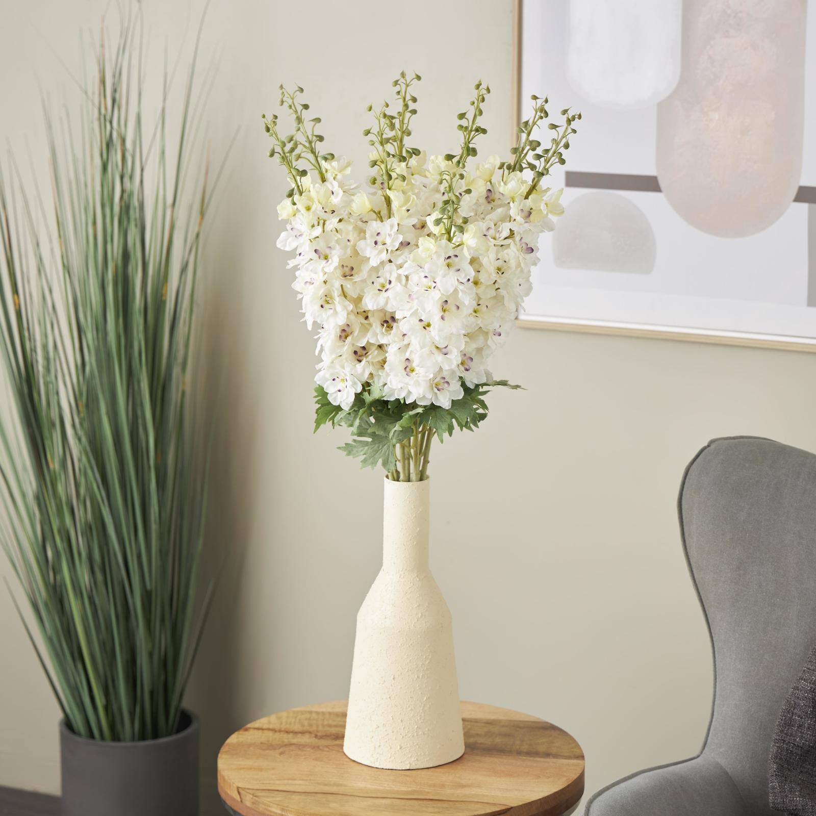 38" White Delphinium Artificial Flower Stem, 8ct.