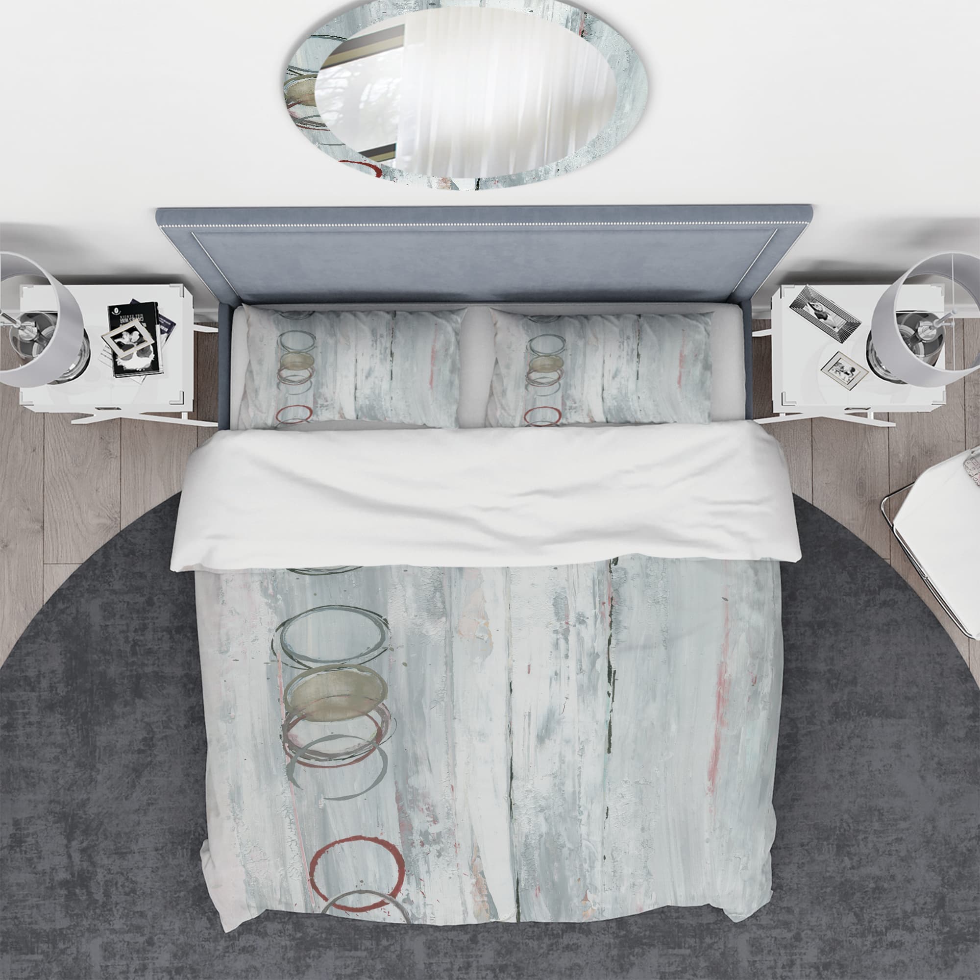Designart &#x27;Whitewashed Syrah&#x27; Geometric Bedding Set - Duvet Cover &#x26; Shams
