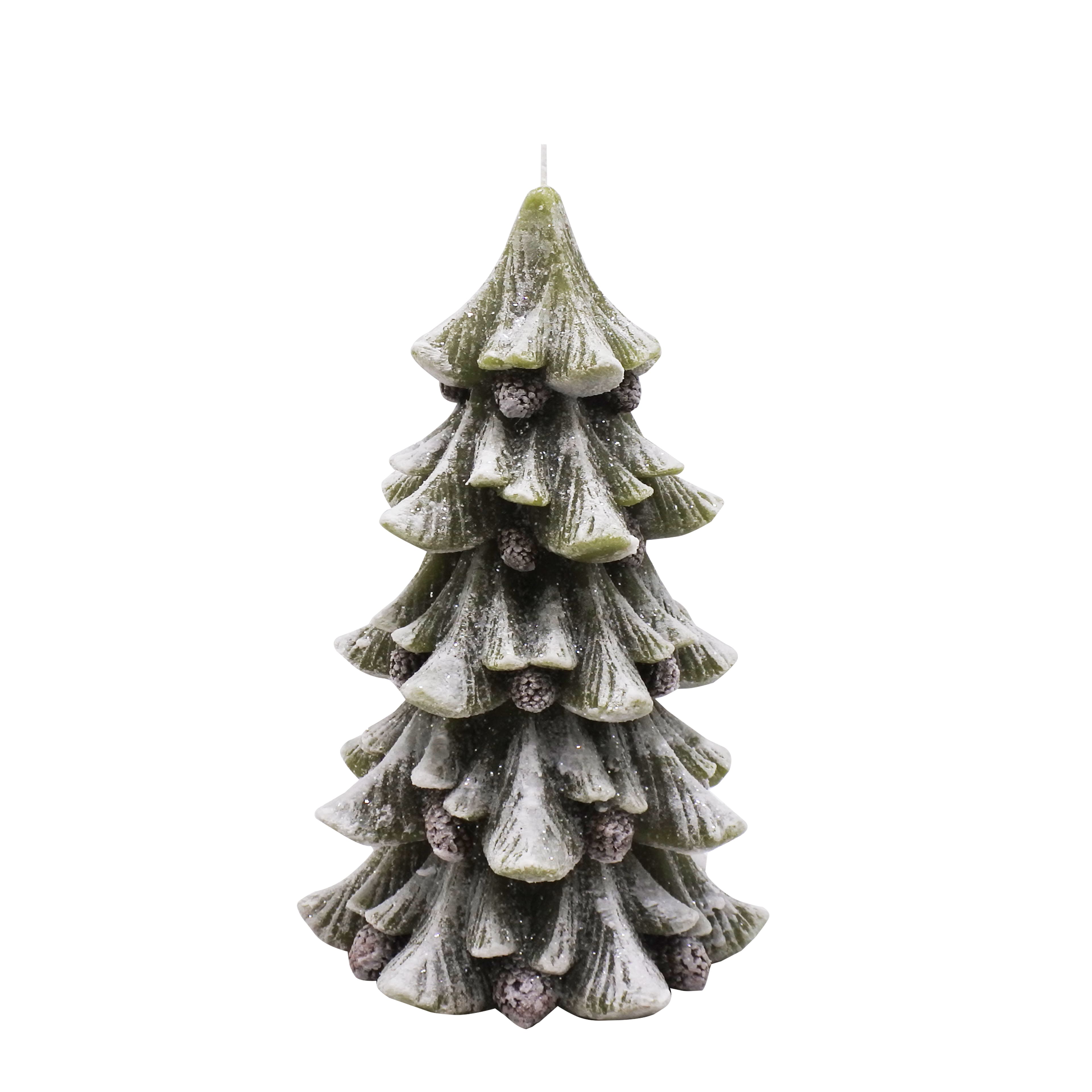 10&#x22; Flocked Green Pine Tree Novelty Candle by Ashland&#xAE;