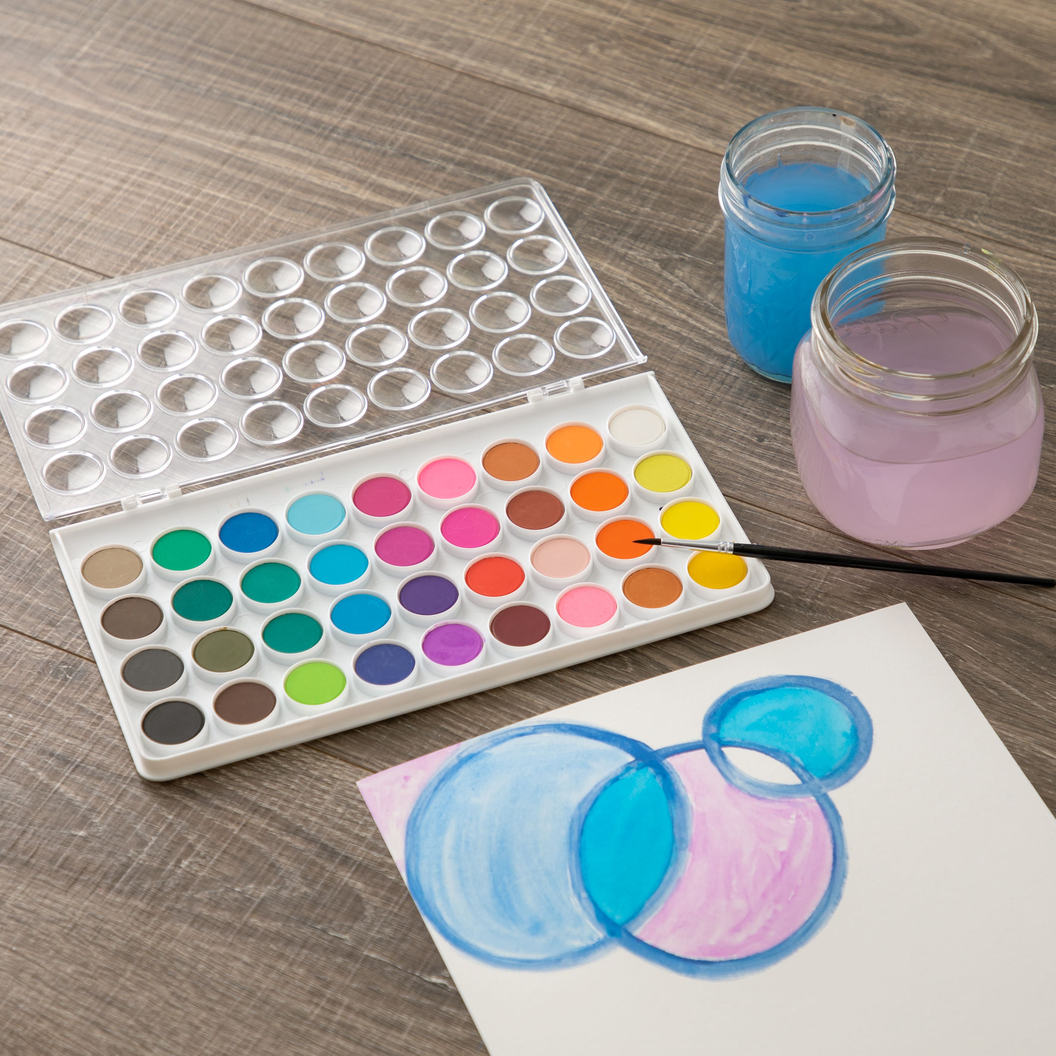 Emooqi Watercolor Paint Set, Watercolour Paint Box with 36 Colors Pigment,2  Hook Line Pen,2 Water Br…See more Emooqi Watercolor Paint Set, Watercolour