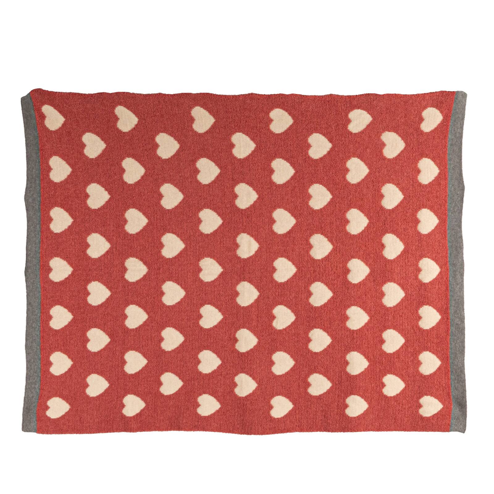 Hello Honey® Pink & White Hearts Cotton Knit Chenille Baby Blanket