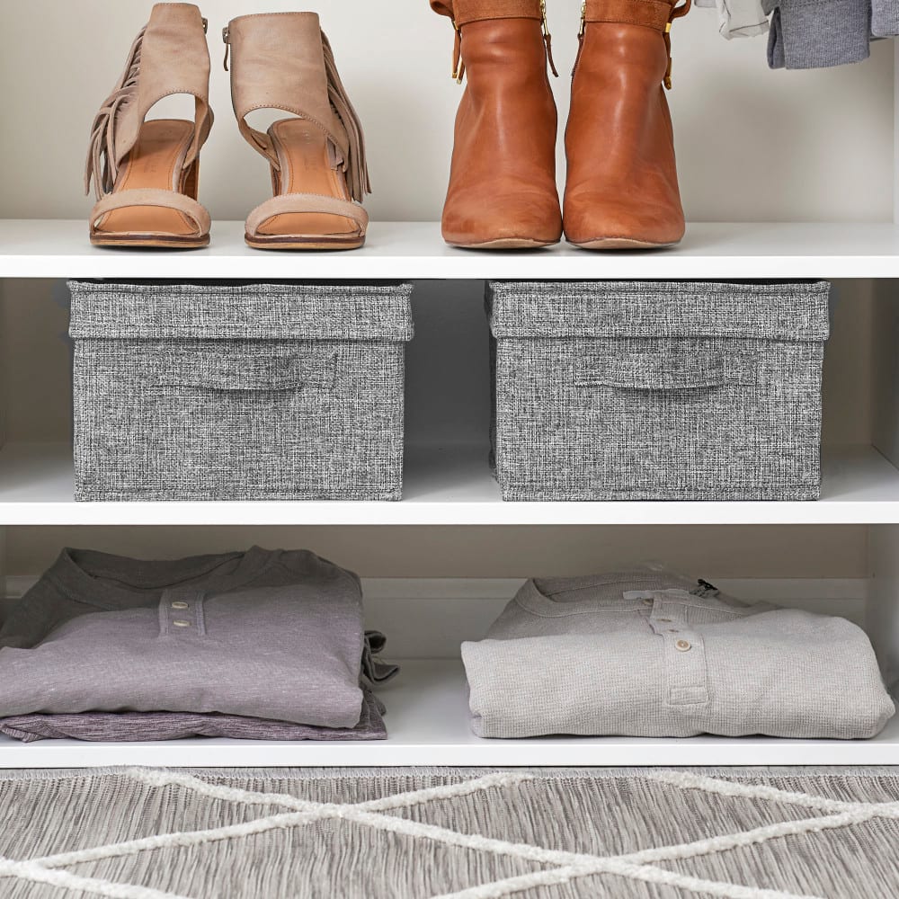 Household Essentials Fabric Storage Bin with Lid, 2ct.