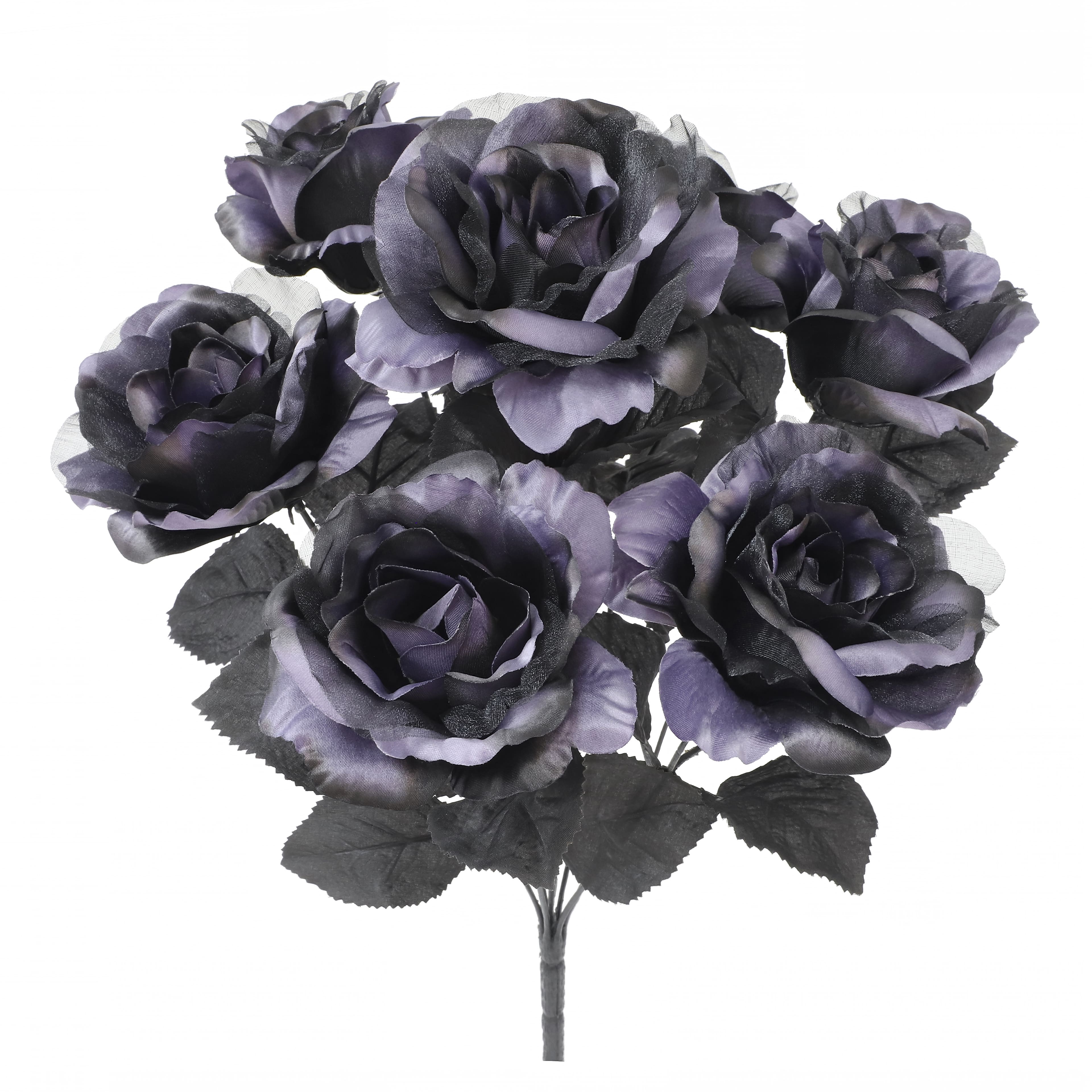 17.5&#x22; Purple &#x26; Black Rose Bush by Ashland&#xAE;
