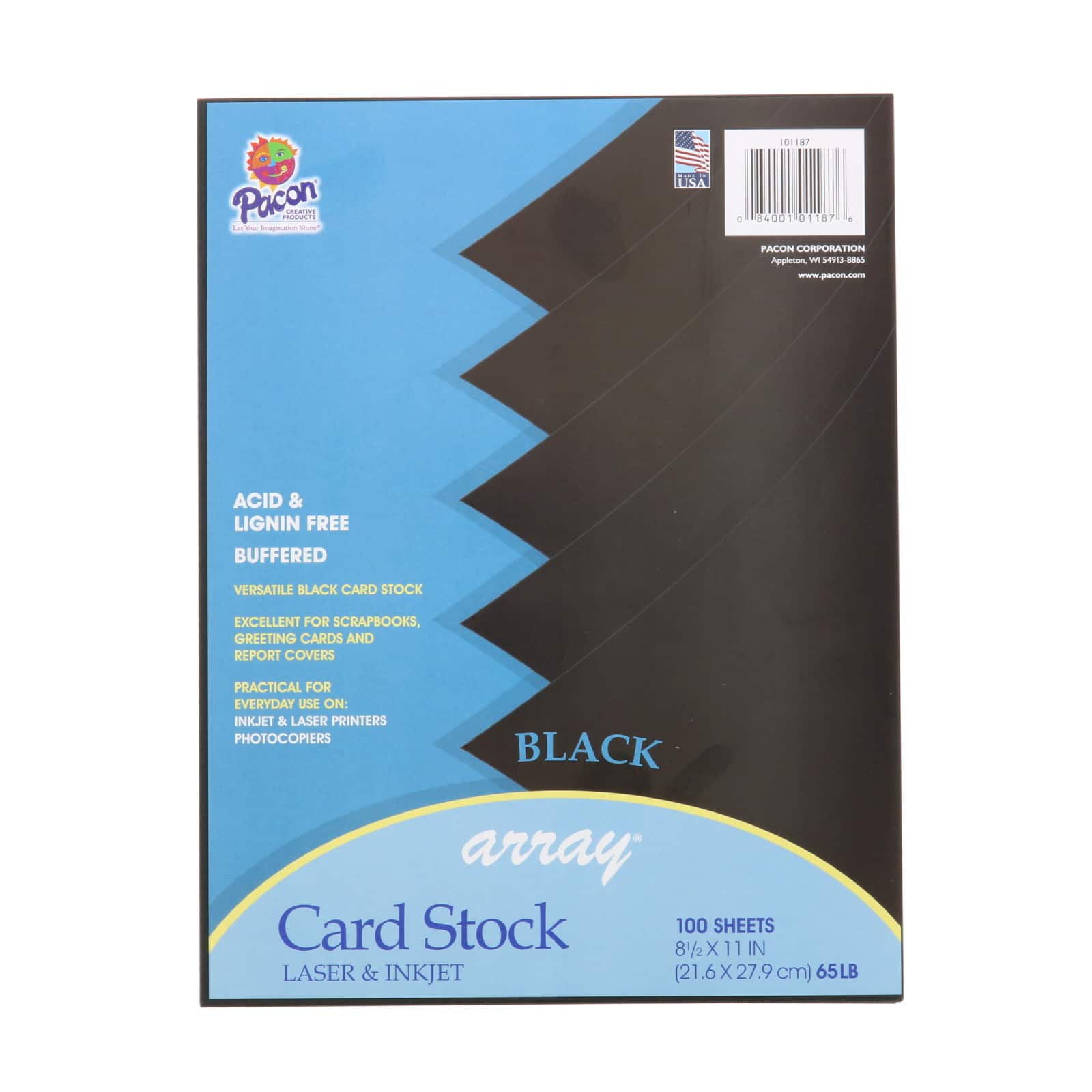 Pacon&#xAE; 8.5&#x22; x 11&#x22; Black Card Stock, 100 Sheets