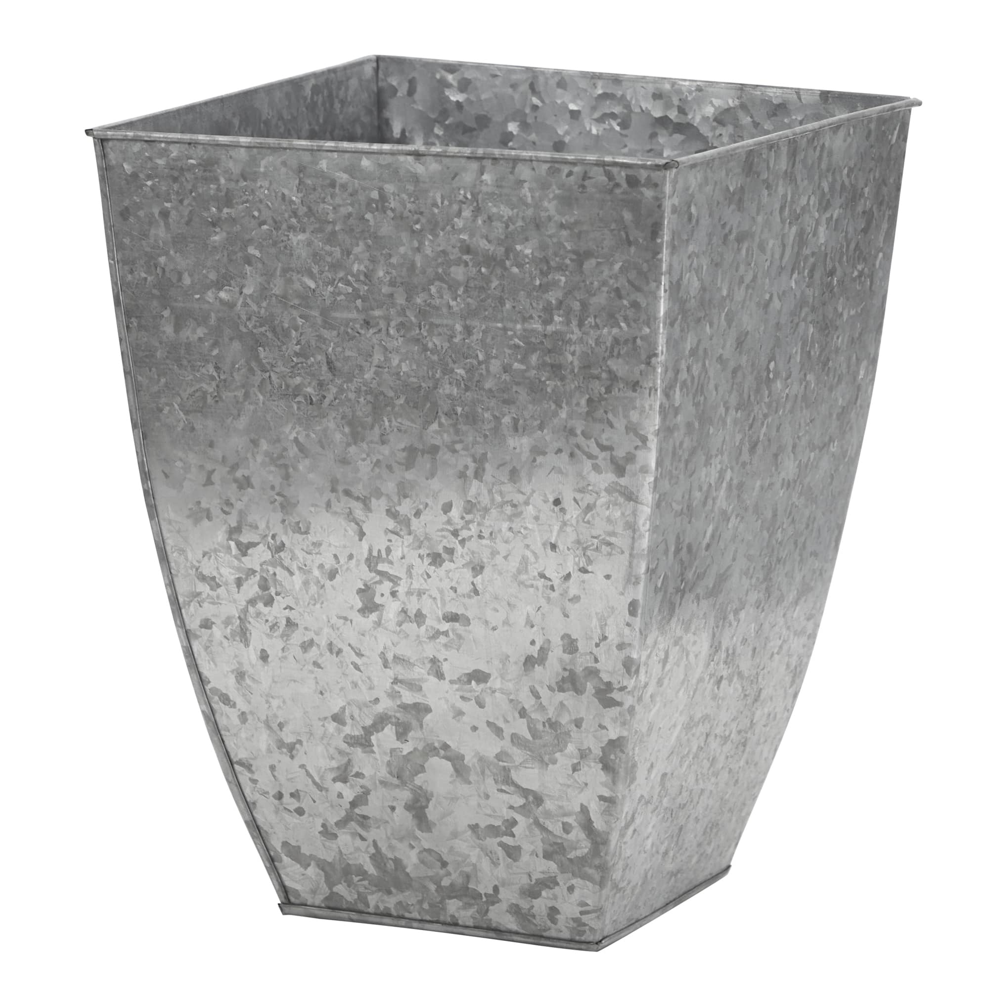 15" Silver Square Tin Planter