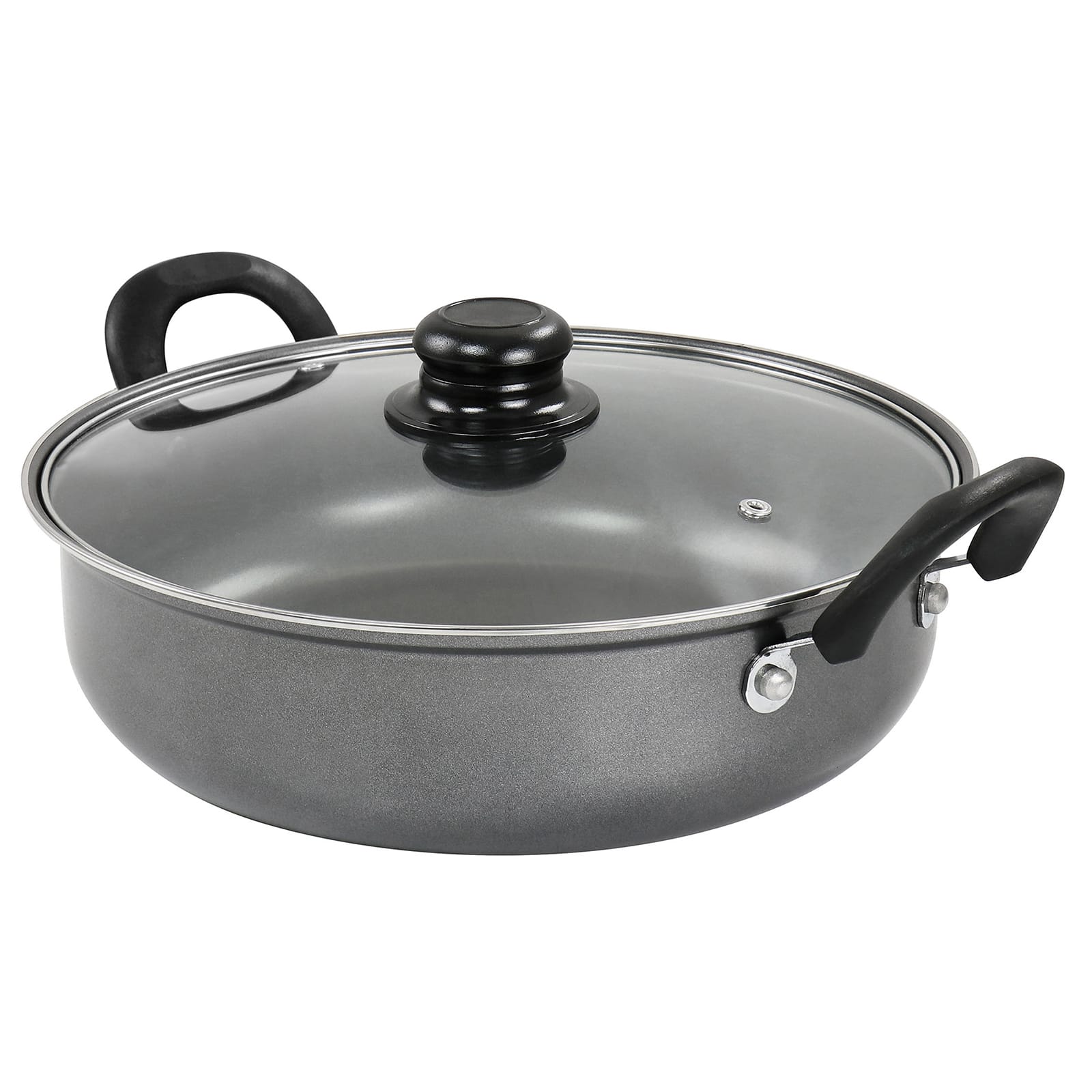 Gibson Everyday&#xAE; 12&#x22; Highberry Gray Nonstick All Purpose Pan with Lid