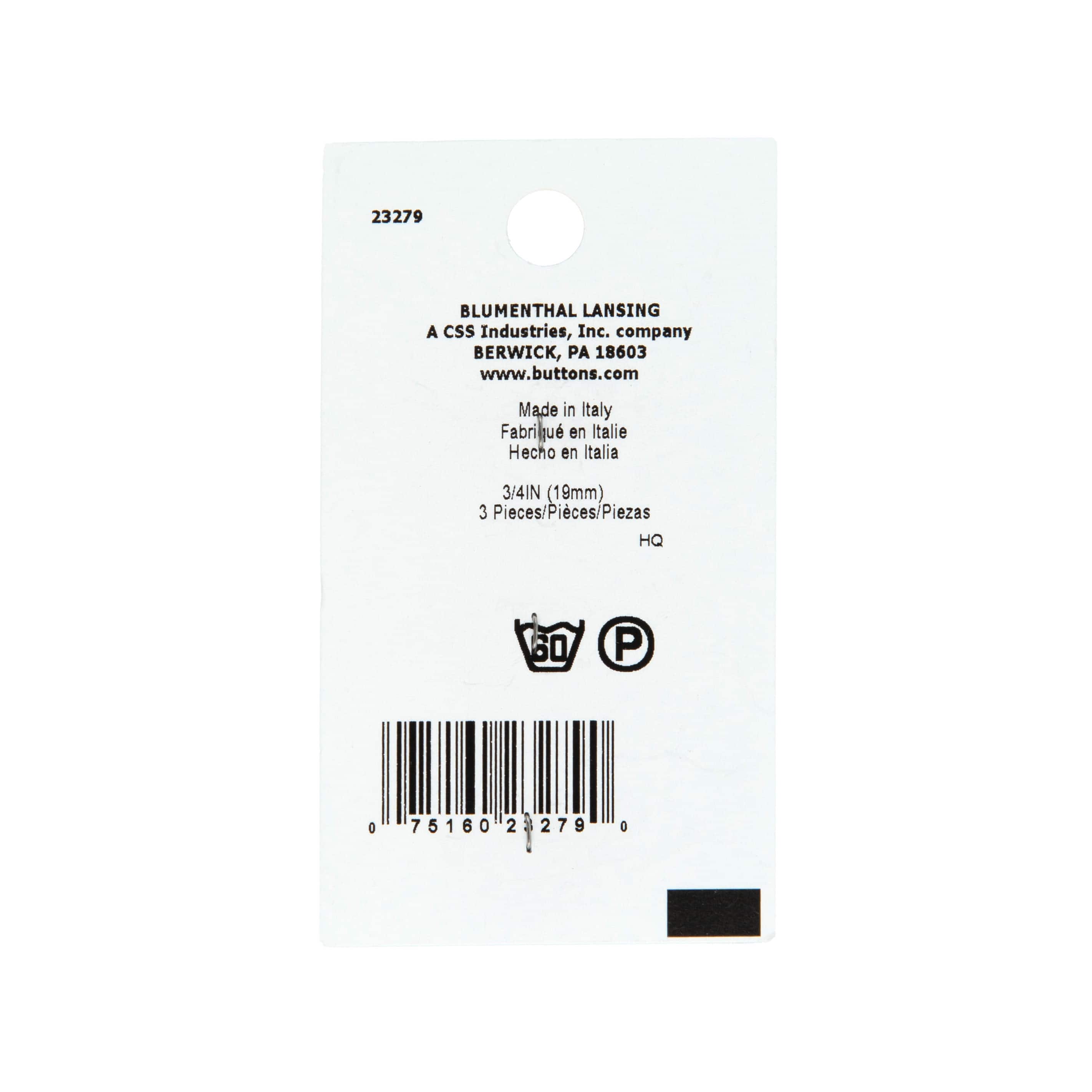 LaMode&#xAE; 3/4&#x22; Light Gray 4-Hole Buttons, 3ct.