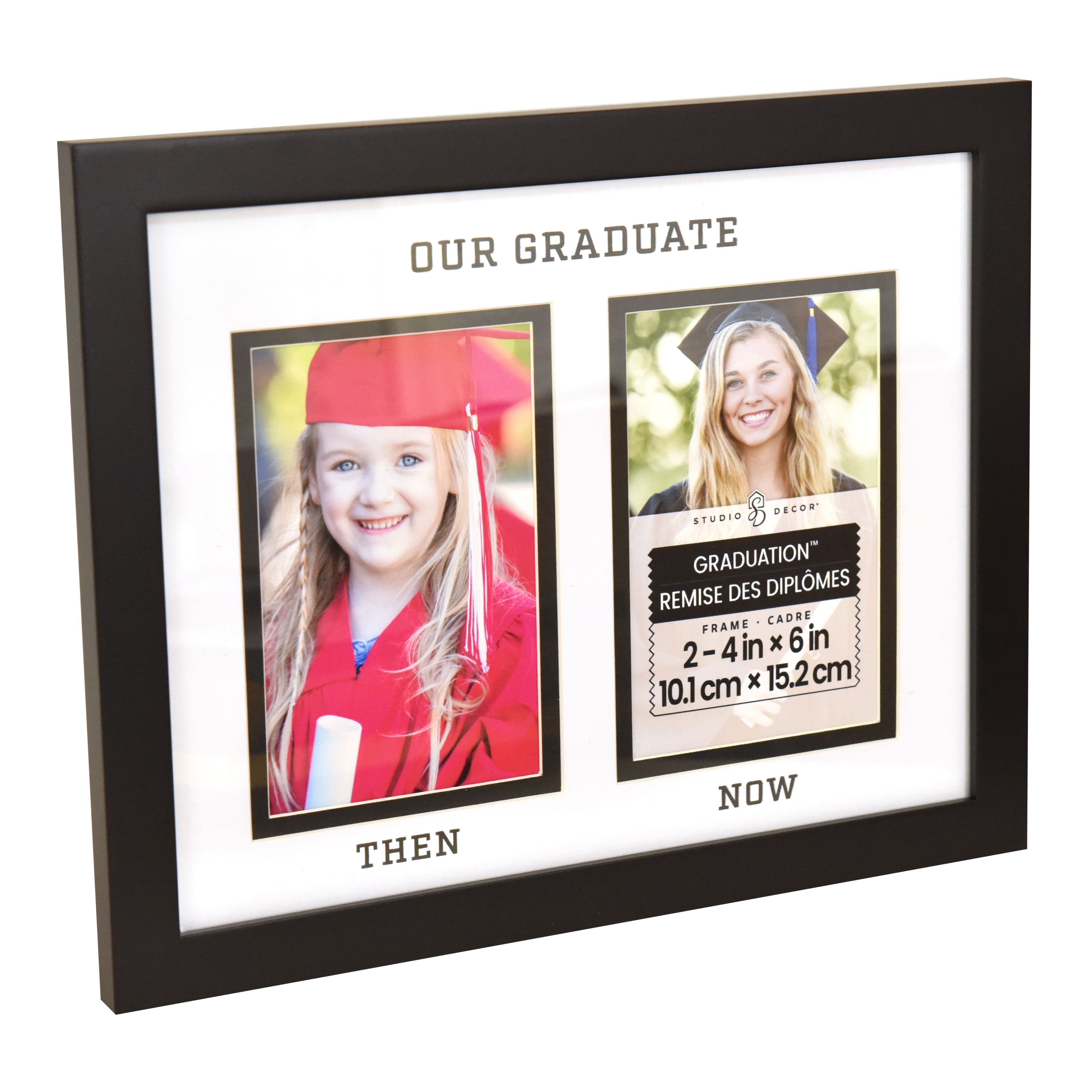 2 Opening Graduation&#x2122; 4&#x22; x 6&#x22; Black Then &#x26; Now Frame with Mat by Studio D&#xE9;cor&#xAE;