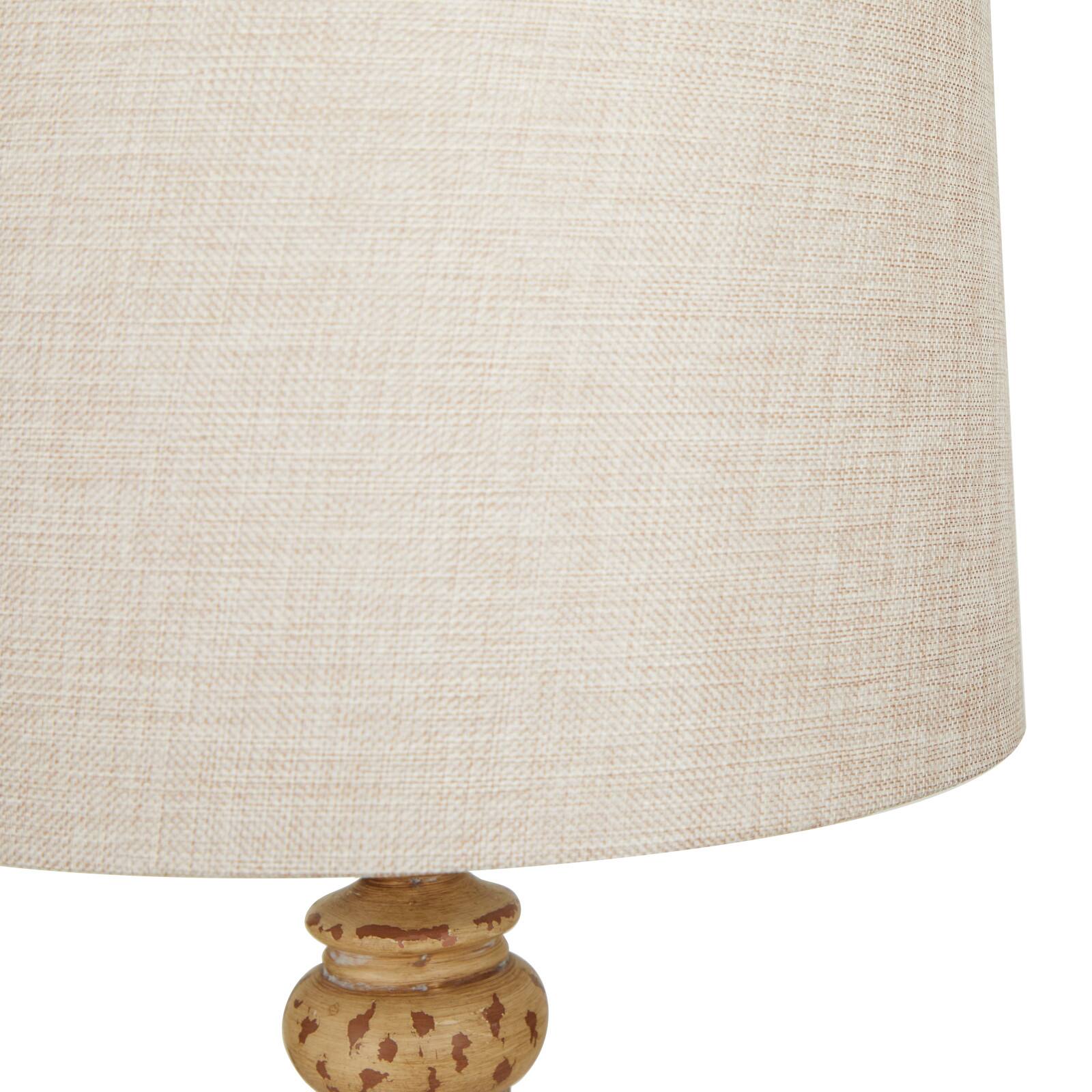Brown Polystone Table Lamp Set of 2 14", 31"