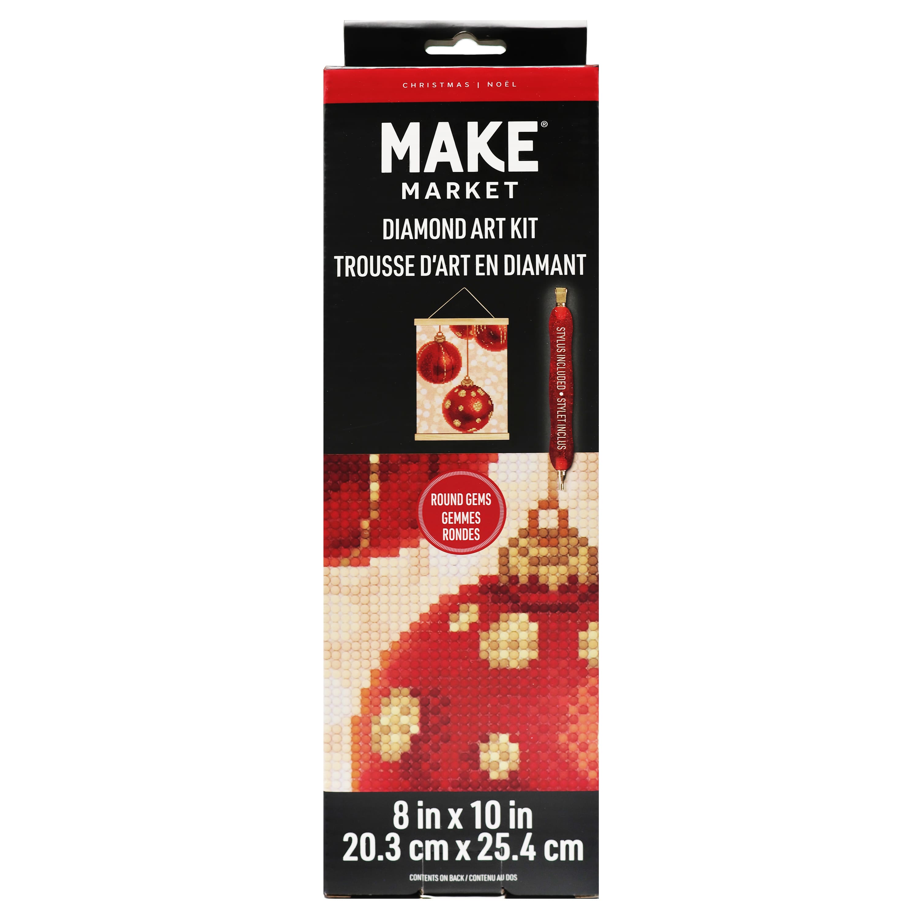 8&#x22; x 10&#x22; Ornaments Diamond Art Kit with Frame by Make Market&#xAE;