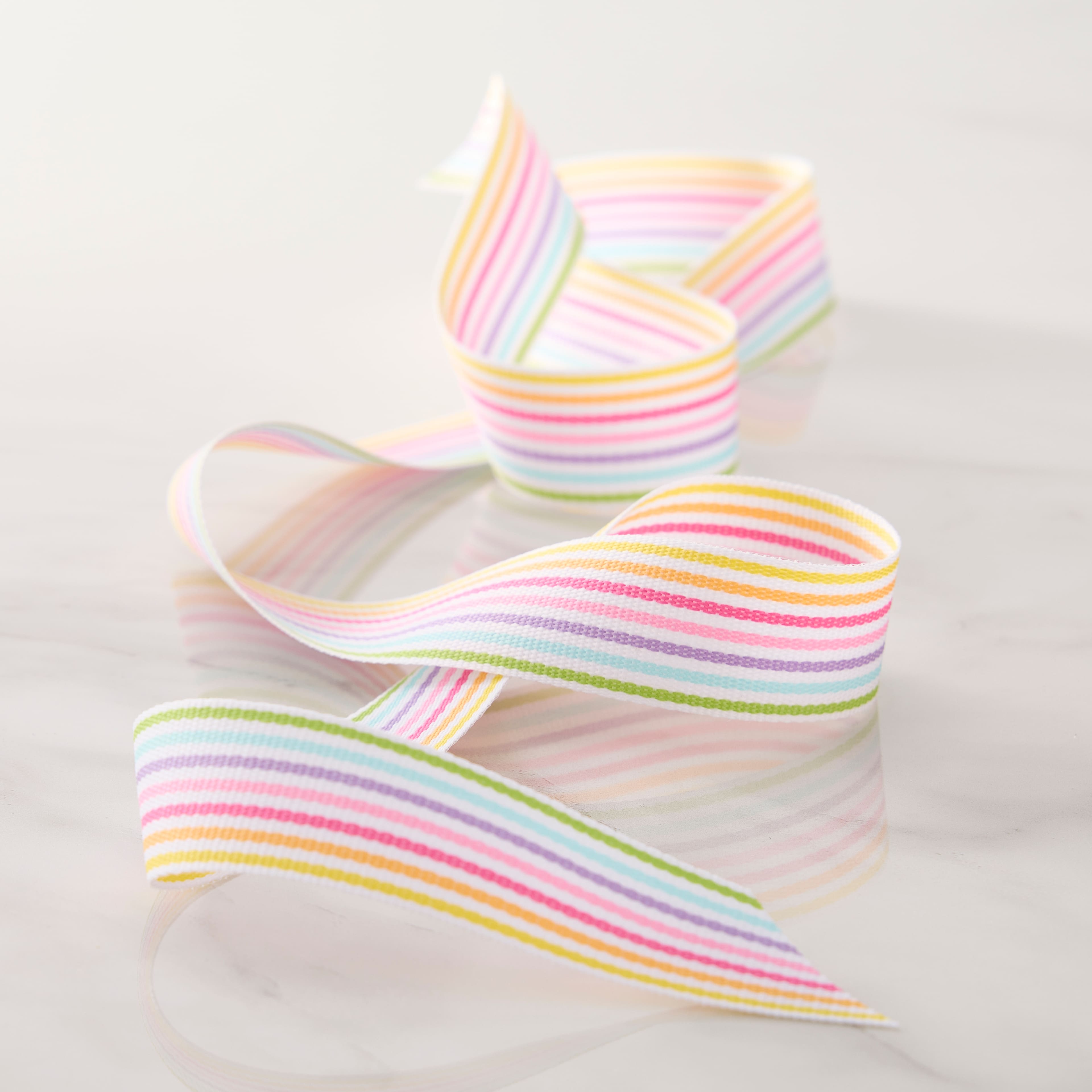 7/8&#x22; x 5yd. Multicolor Grosgrain Striped Ribbon by Celebrate It&#xAE; Classic