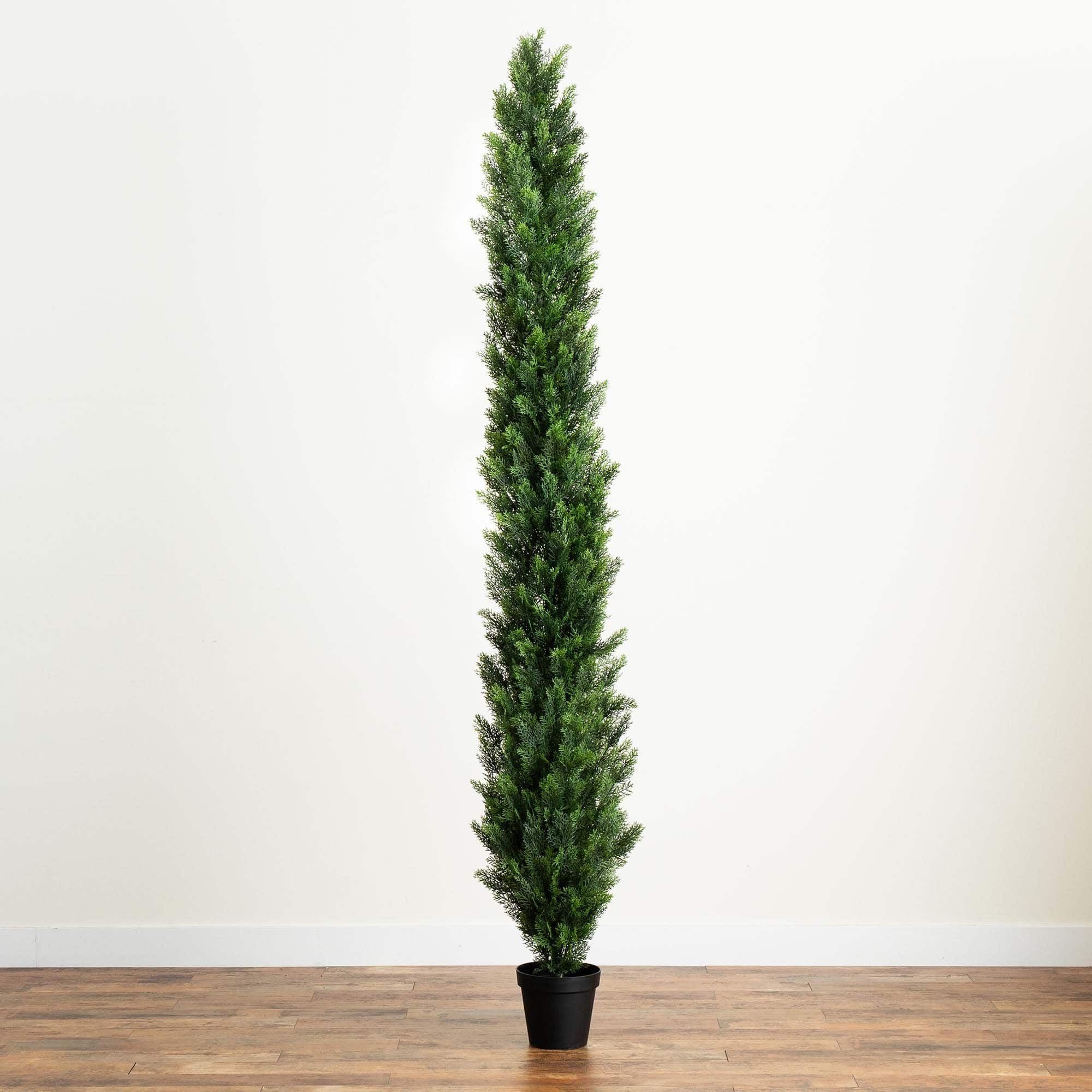 9ft. Potted Green UV Resistant Artificial Cedar Pine Tree